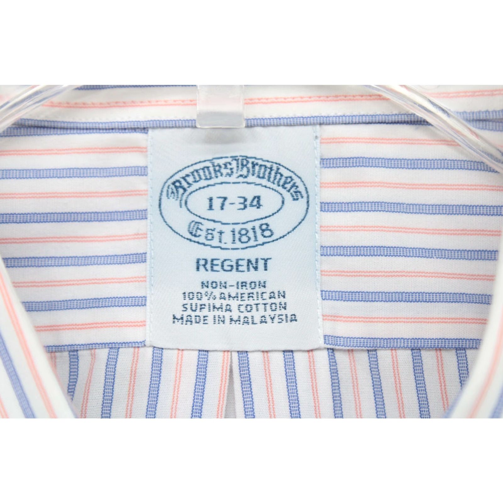 Brooks Brothers VINTAGE Brooks Brothers Regent Shirt Men's 17-34 White Blue Striped Long Sleeve Preppy Size US XL / EU 56 / 4 - 5 Thumbnail