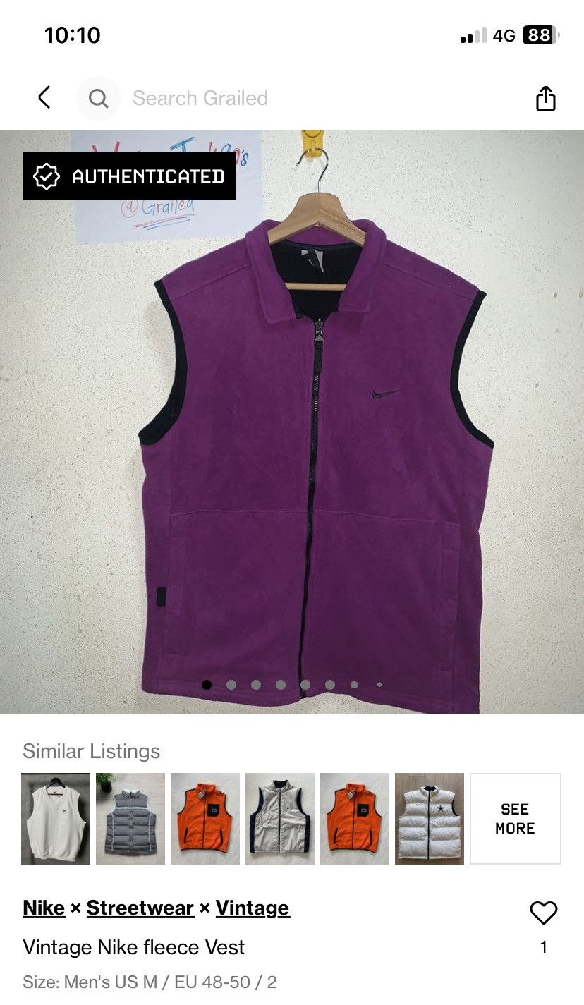 Vintage Vintage Nike fleece Vest Size US M / EU 48-50 / 2 - 15 Thumbnail