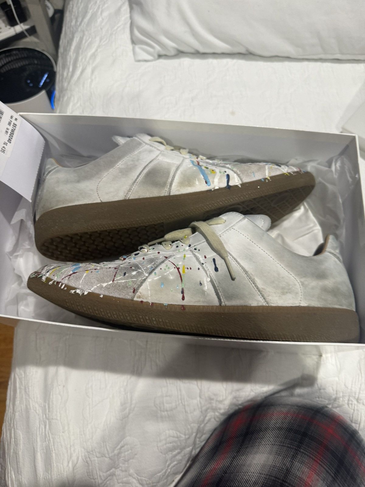 Maison Margiela Maison Margiela Paint Splatter White Size US 10.5 / EU 43-44 - 3 Thumbnail