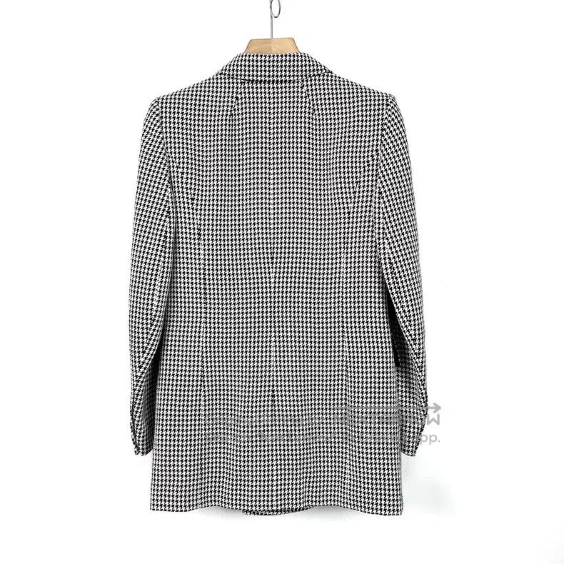 Balenciaga Balenciaga Black and White Checkered Hourglass Wool Blend Size XS / US 0-2 / IT 36-38 - 2 Thumbnail