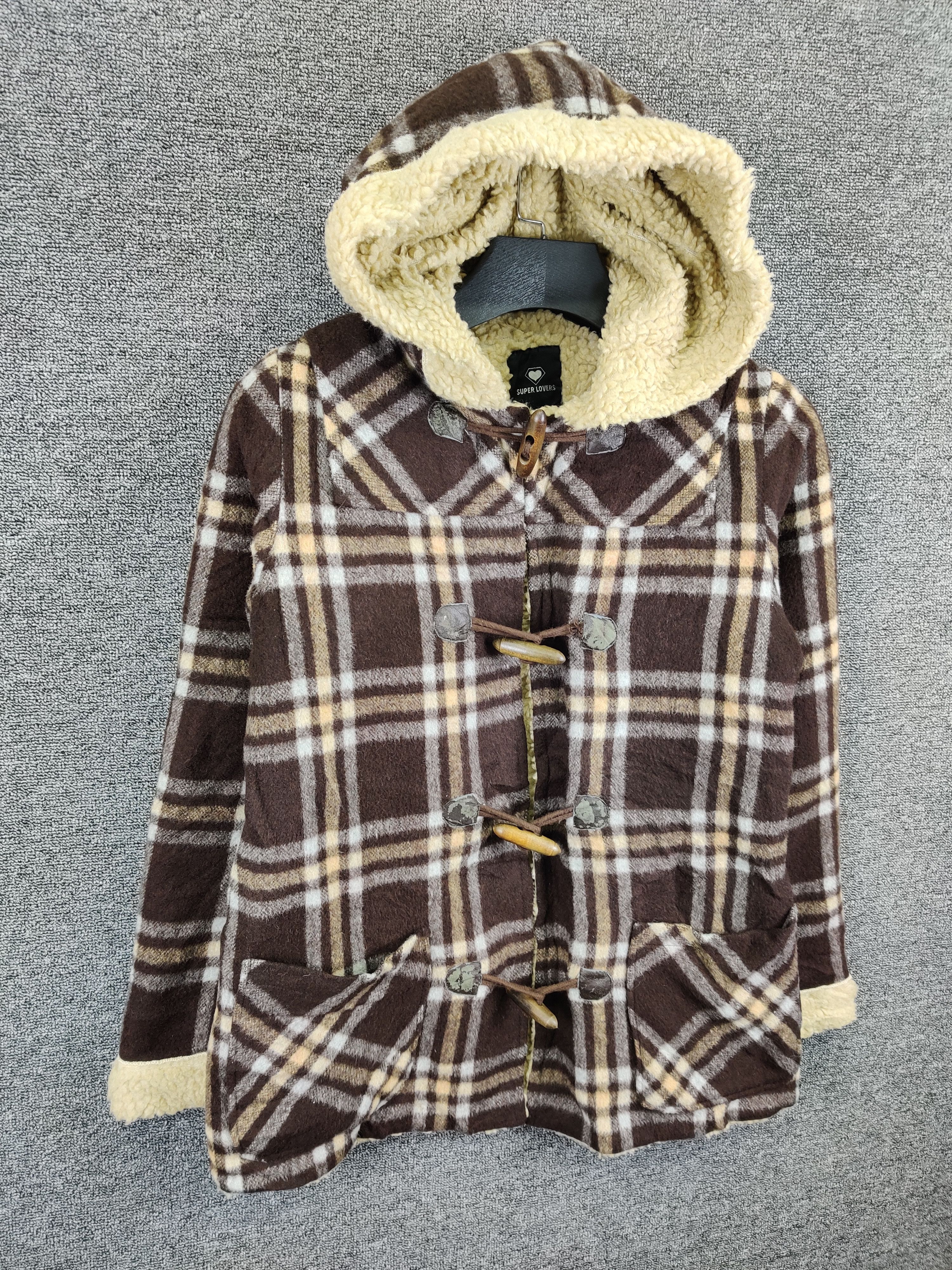 Super Lovers Vintage Super Lovers Plaid Sherpa Lined Hooded Duffle Coat Size US M / EU 48-50 / 2 - 4 Thumbnail