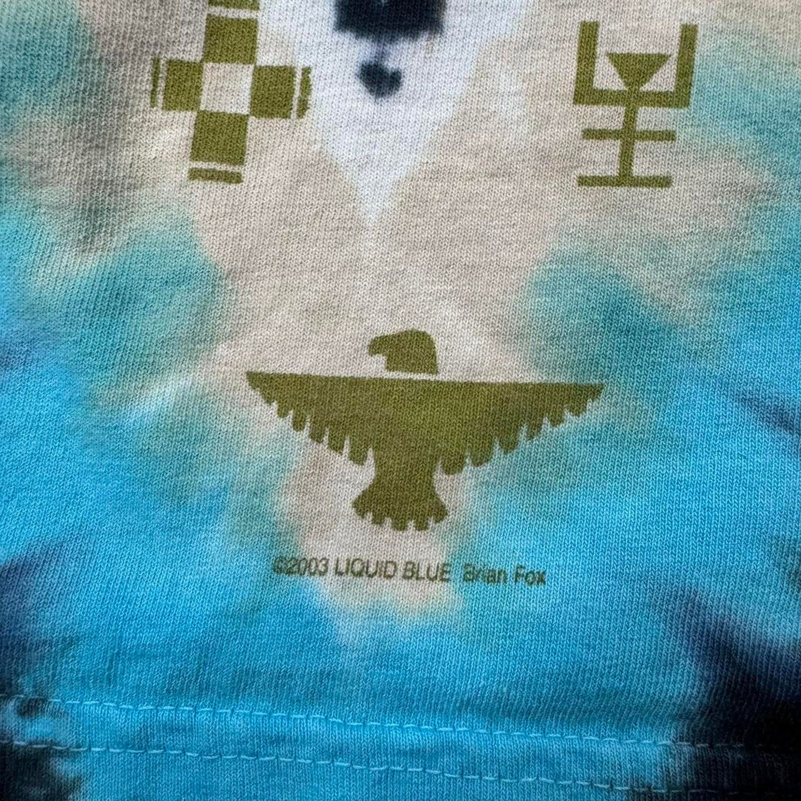 Liquid Blue Medium - Vintage y2k liquid blue aop tie dye skull t-shirt Size US M / EU 48-50 / 2 - 4 Thumbnail
