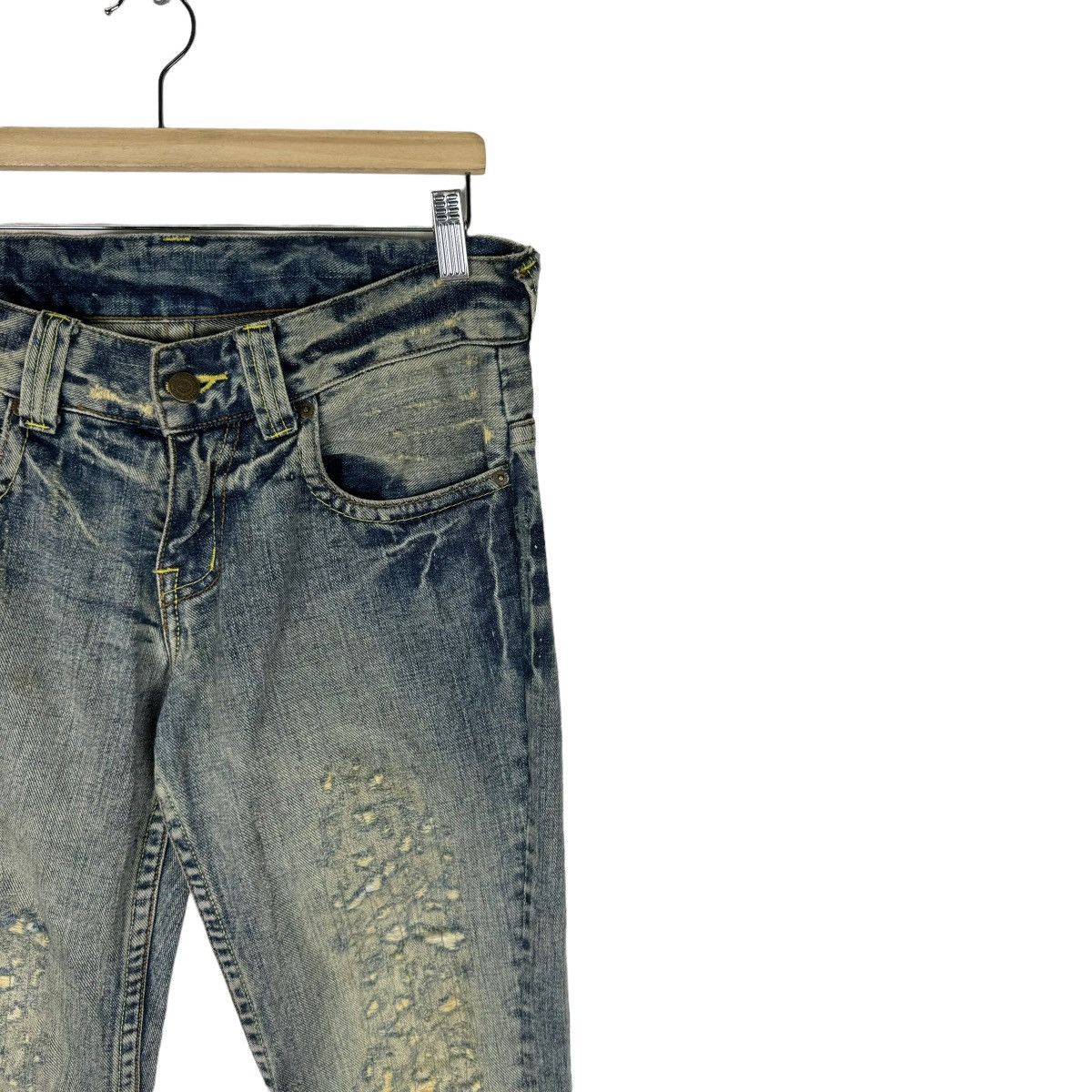 Tornado Mart ⚡️TORNADO MART JAPAN FLARE DISTRESS STYLE DENIM JEANS PANTS Size US 32 / EU 48 - 4 Thumbnail