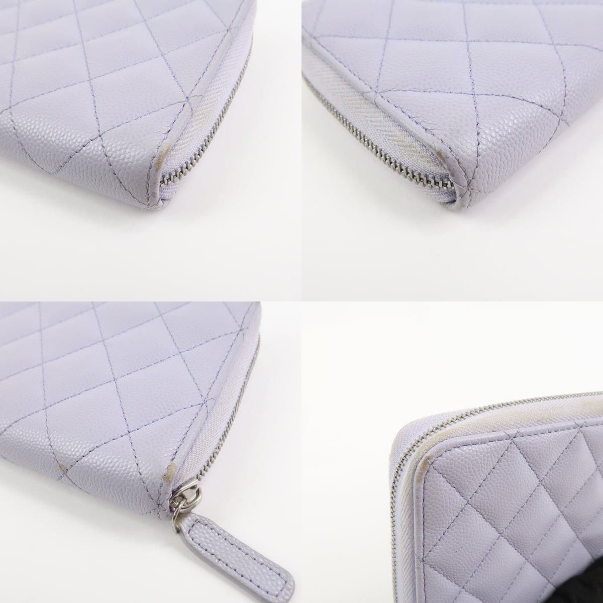 Chanel Chanel Matelasse Zippy Wallet Caviar Leather Purple Size ONE SIZE - 4 Thumbnail