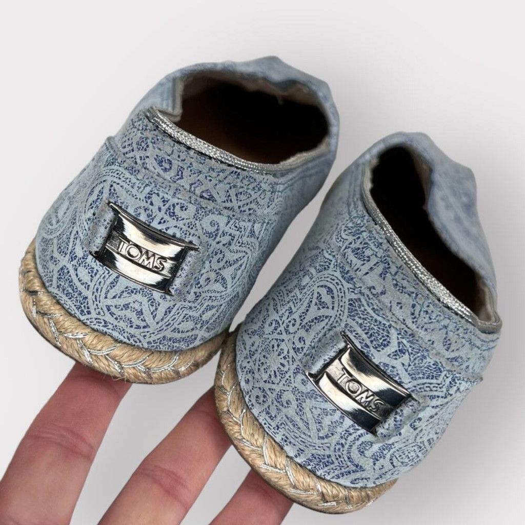 Toms Toms Womens 6.5 Espadrille Loafers Floral Lace Shoes Blue Size US 6.5 / IT 36.5 - 5 Thumbnail