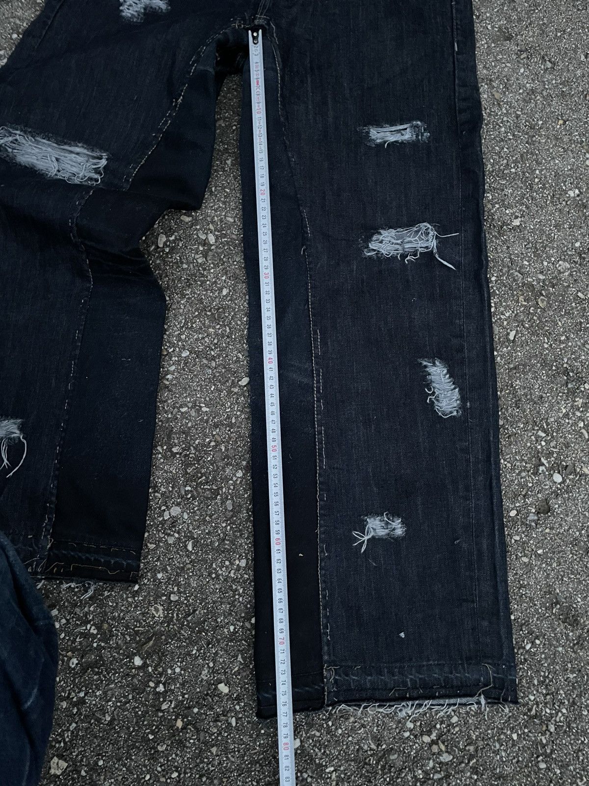 Japanese Brand Custom baggy distressed jeans blue Size US 33 - 10 Thumbnail
