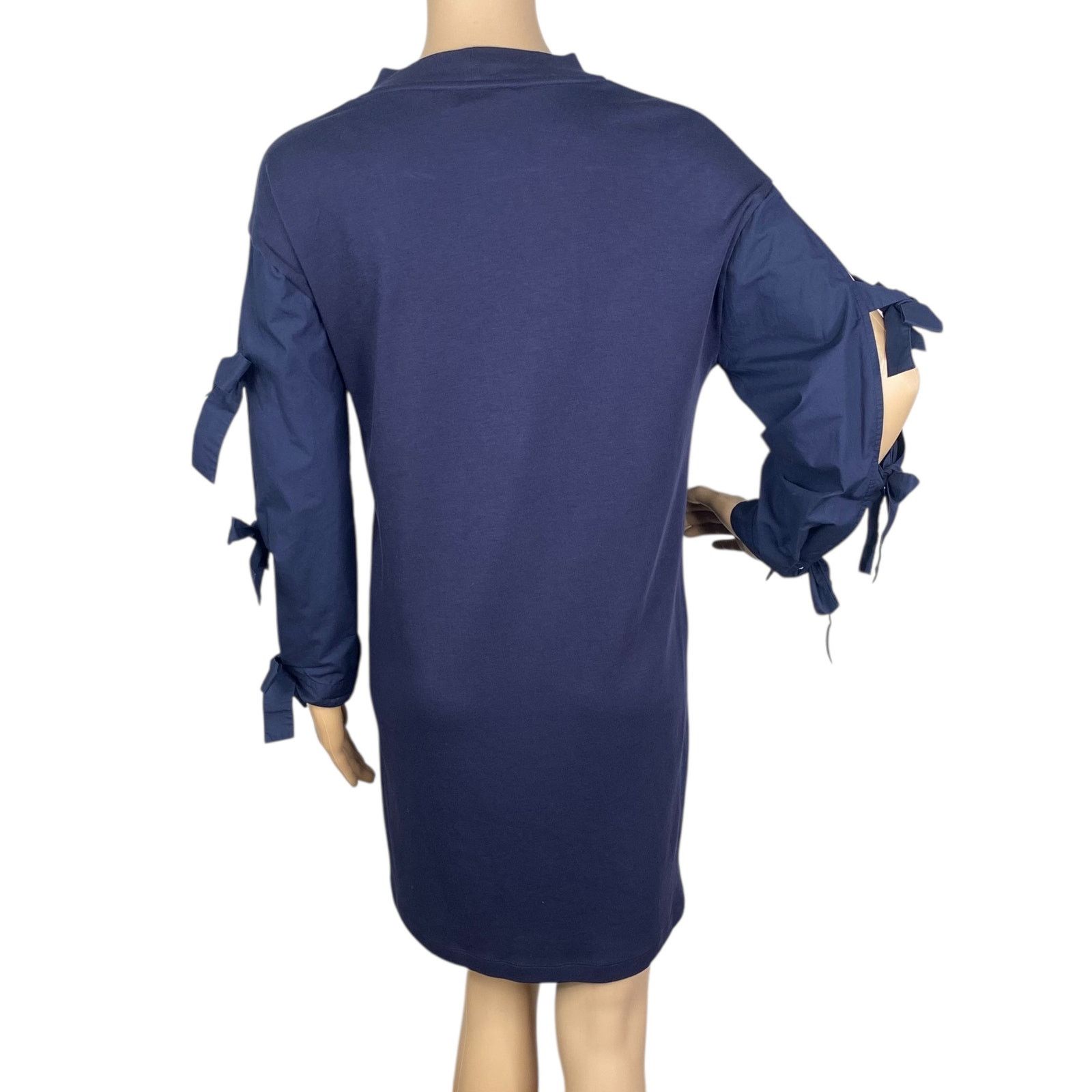Tory Burch Tory Burch Emilia Navy Blue Bows Shift Dress SZ XS Size XS / US 0-2 / IT 36-38 - 8 Thumbnail