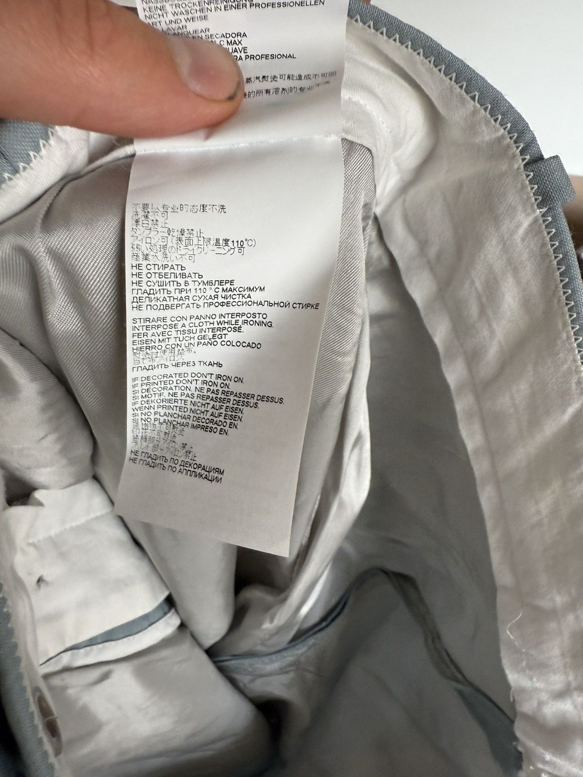 Maison Margiela Margiela Tailored Trousers in Pale Blue Wool–Mohair Blend Size US 30 / EU 46 - 14 Thumbnail