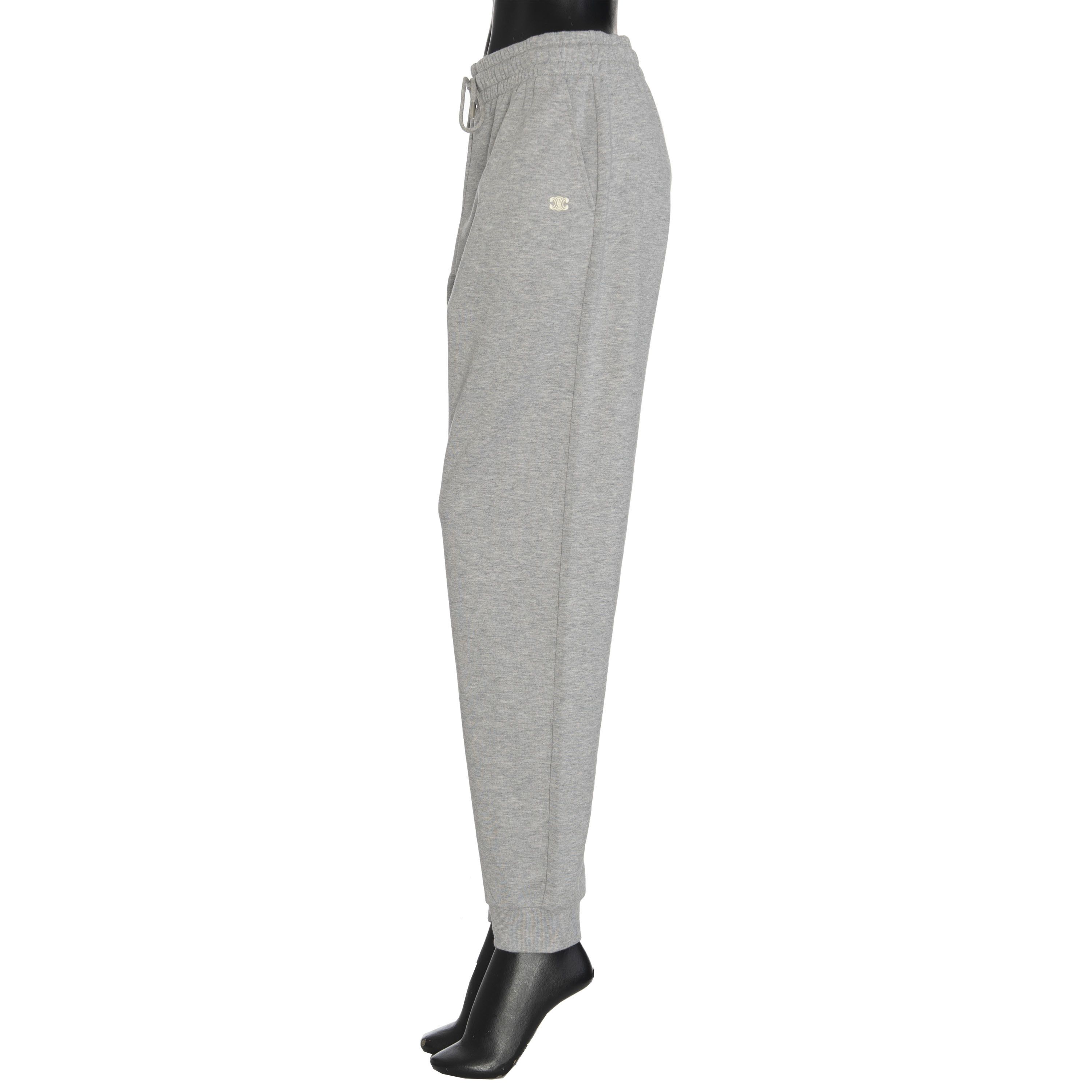 Celine "Triomphe" Track Pants In Grey Cotton & Cashmere Size 36" / US 14 / IT 50 - 3 Thumbnail