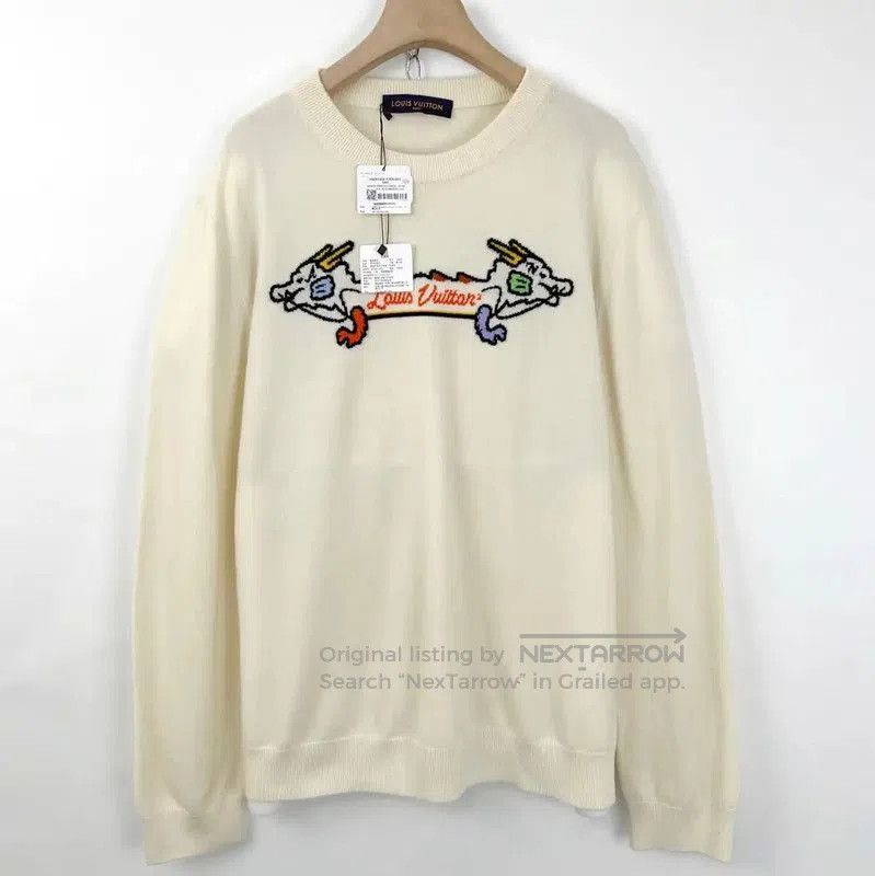 Louis Vuitton Louis Vuitton Men's Cream Long Sleeve Knitwear . Size US XXL / EU 58 / 5 - 1 Thumbnail