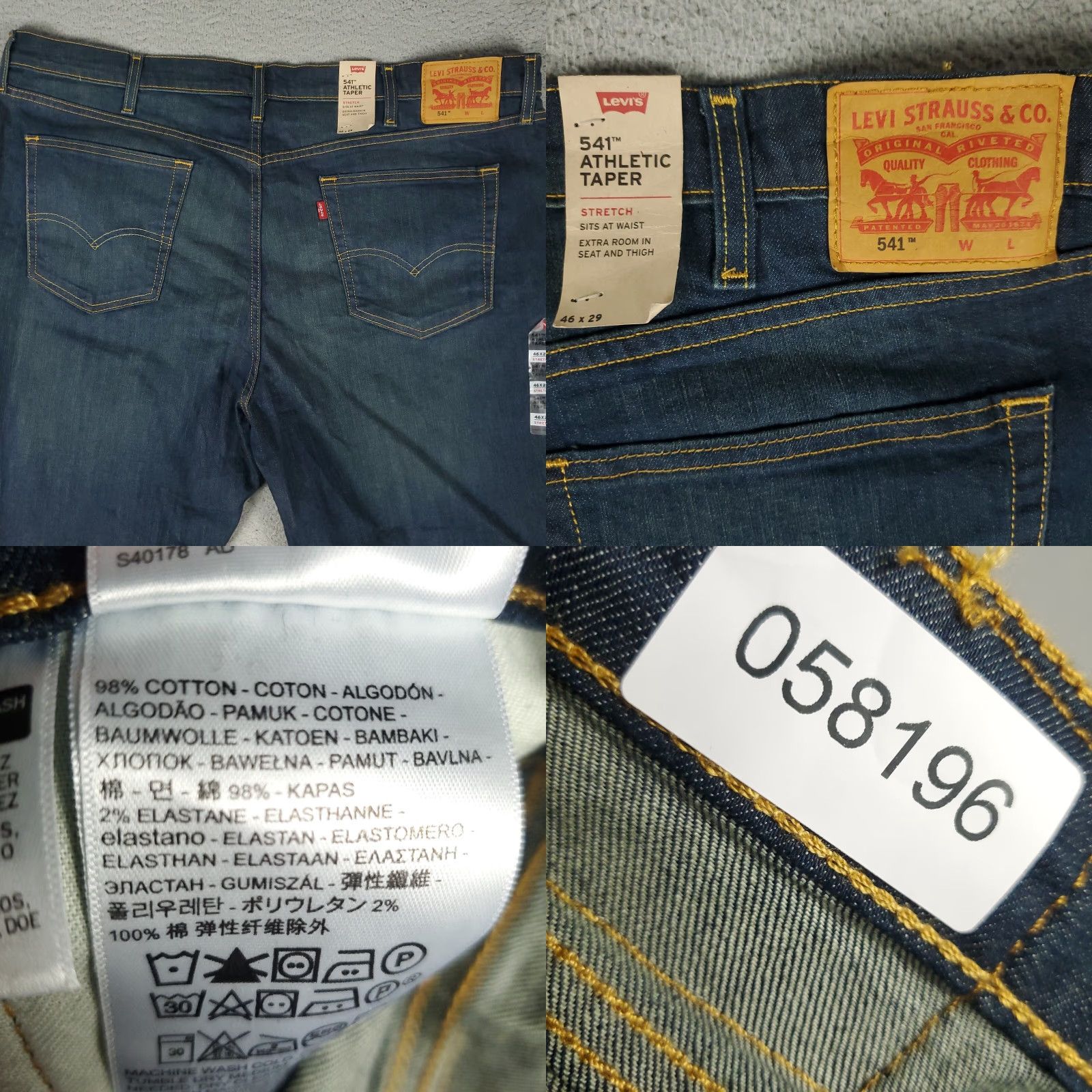 Levi's Levis 541 Athletic Fit Straight Leg Jeans Mens Size 46x29 Blue Cotton Denim Pants Size US 30 / EU 46 - 8 Thumbnail