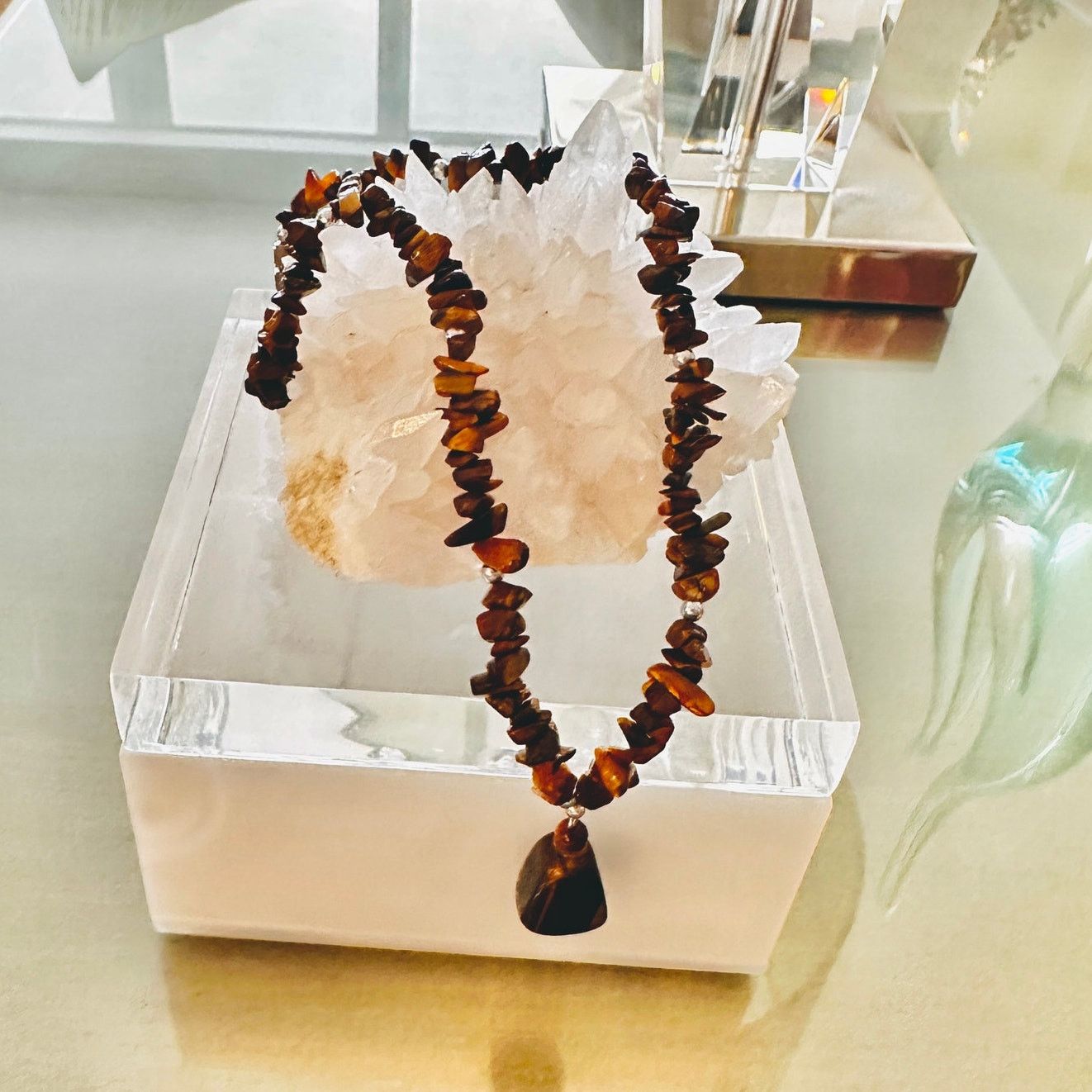 The Unbranded Brand Vintage Tiger’s Eye Necklace – Gemstone Chips Size ONE SIZE - 3 Thumbnail