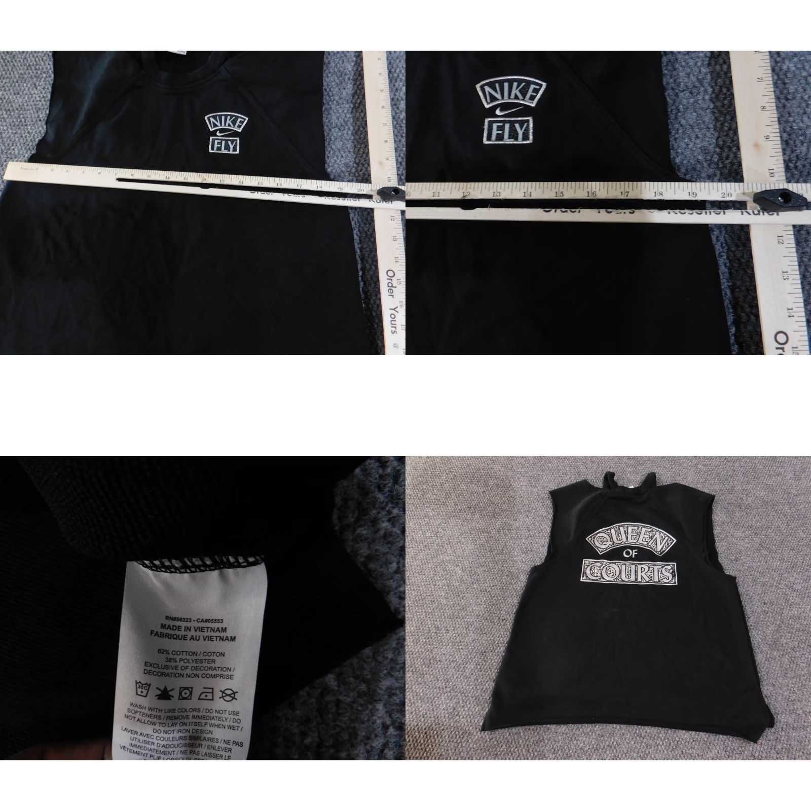 Nike Nike Dri-FIT Shirt Womens Medium Black Tank Top Fly Queen of Courts Size M / US 6-8 / IT 42-44 - 8 Thumbnail