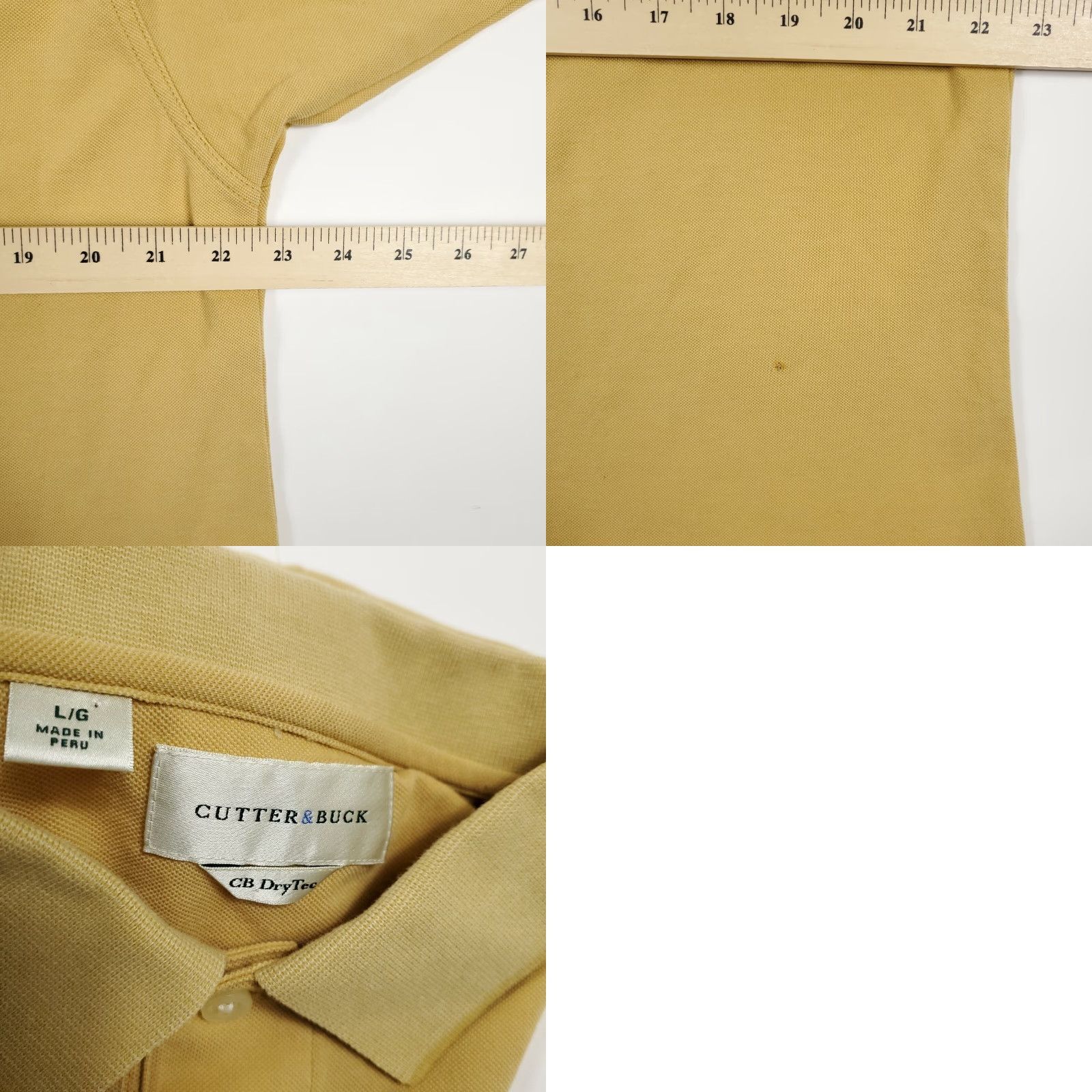 Cutter & Buck VINTAGE Cutter & Buck Polo Shirt Golf Mens Short Sleeve Large Yellow Solid 90s Concert Preppy Accessories Mens Size US L / EU 52-54 / 3 - 8 Thumbnail
