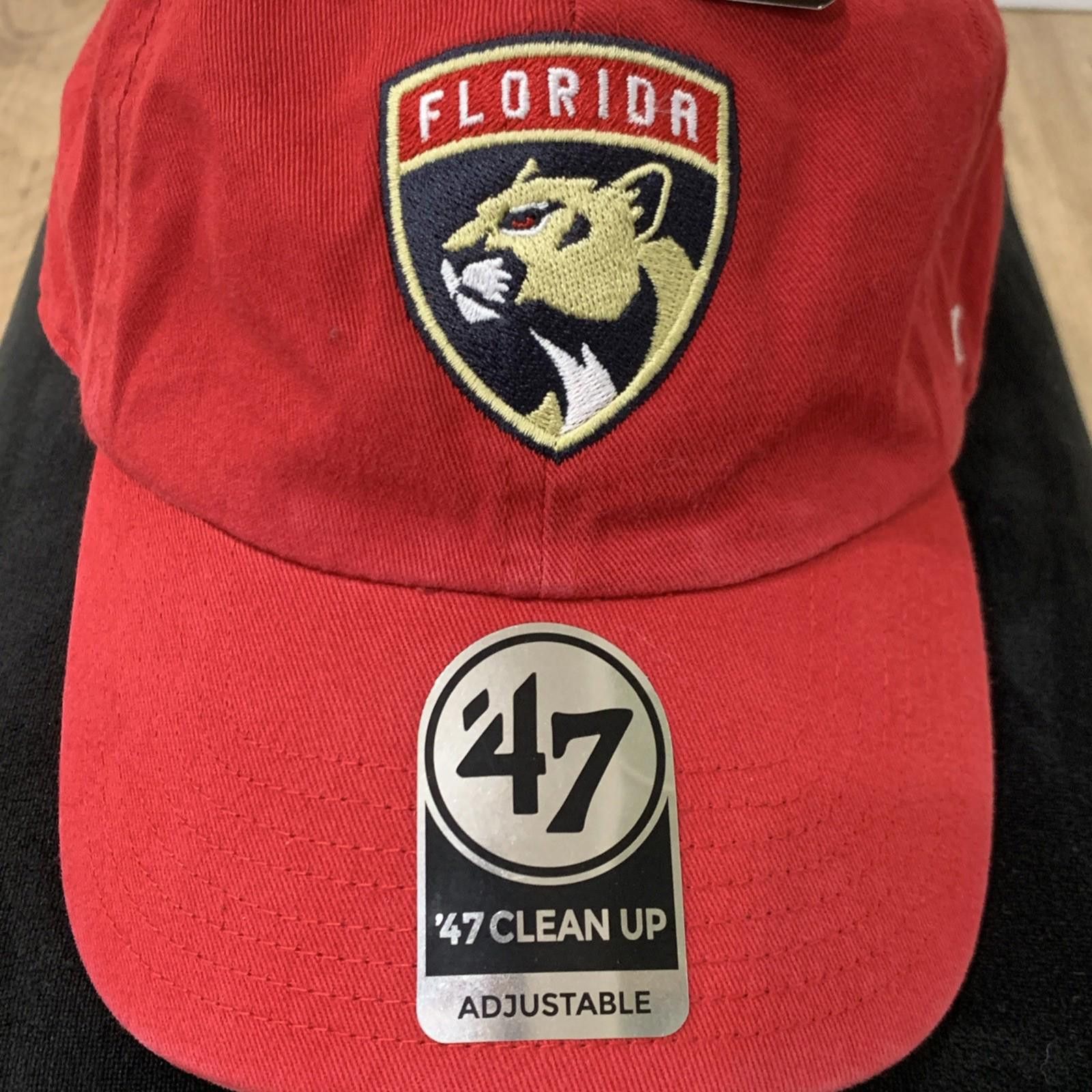 47 New Florida Panthers NHL '47 Clean Up Red Adjustable Hat NWT Size ONE SIZE - 3 Thumbnail