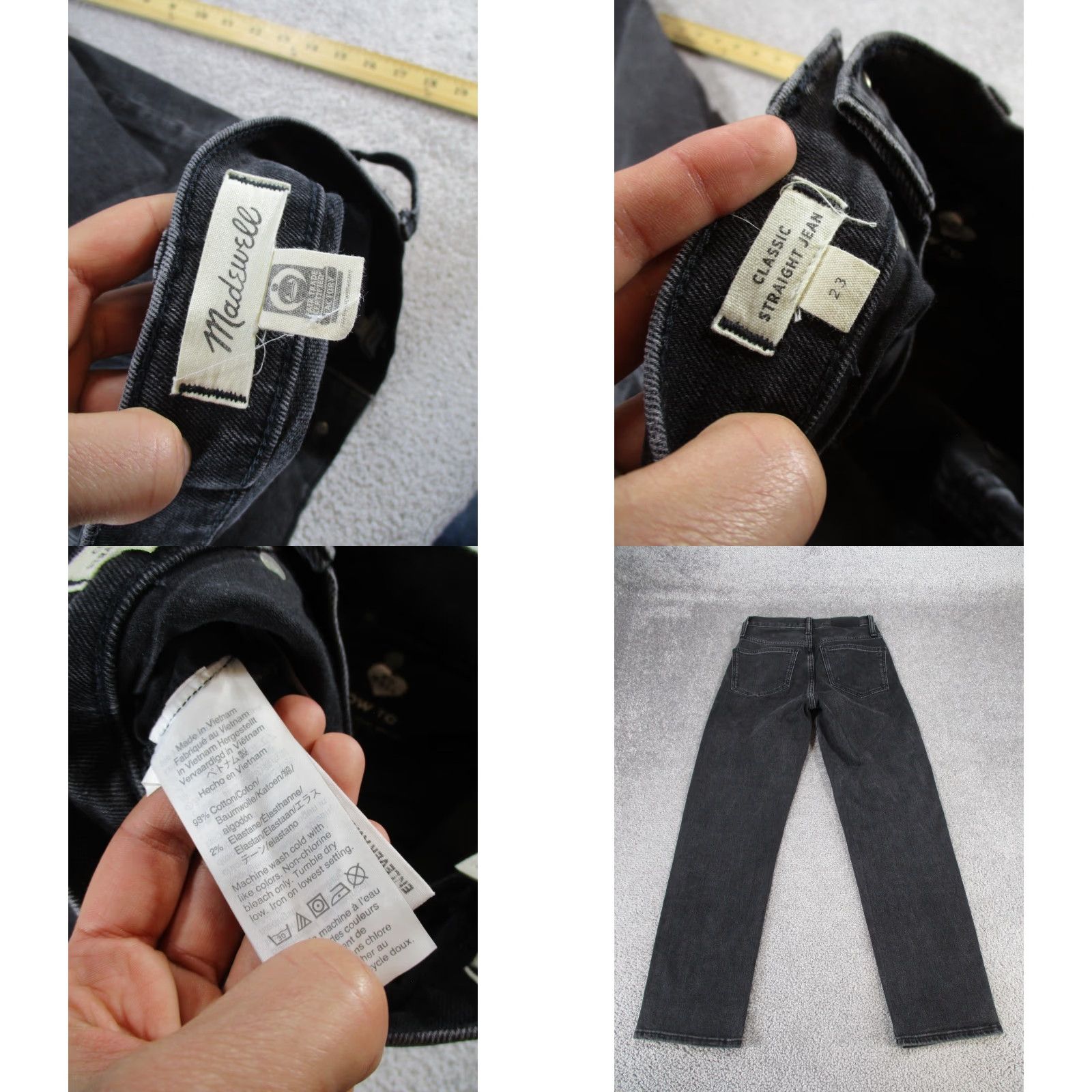 Madewell Madewell Jeans Womens 23 Gray Denim Straight Size 40" / US 18 - 8 Thumbnail
