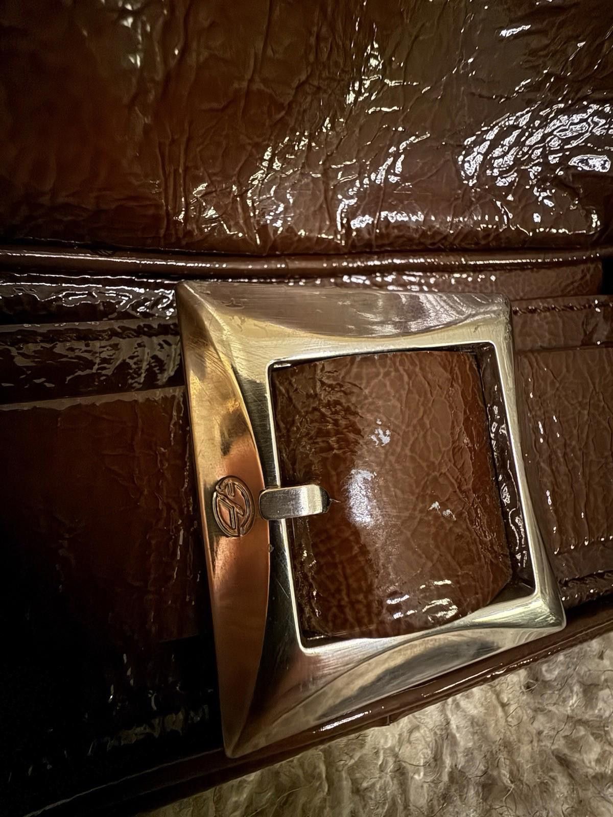 Other Francesco Biasia Brown Patent Leather Satchel Shoulder Bag Size ONE SIZE - 8 Thumbnail