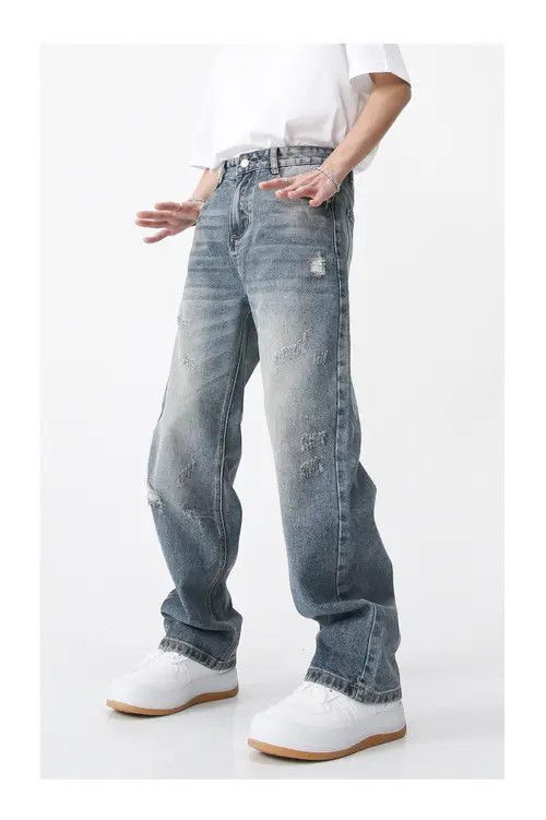 Japanese Brand × Jean Straight-Leg Casual Loose Frayed Jeans Size US 32 / EU 48 - 3 Thumbnail