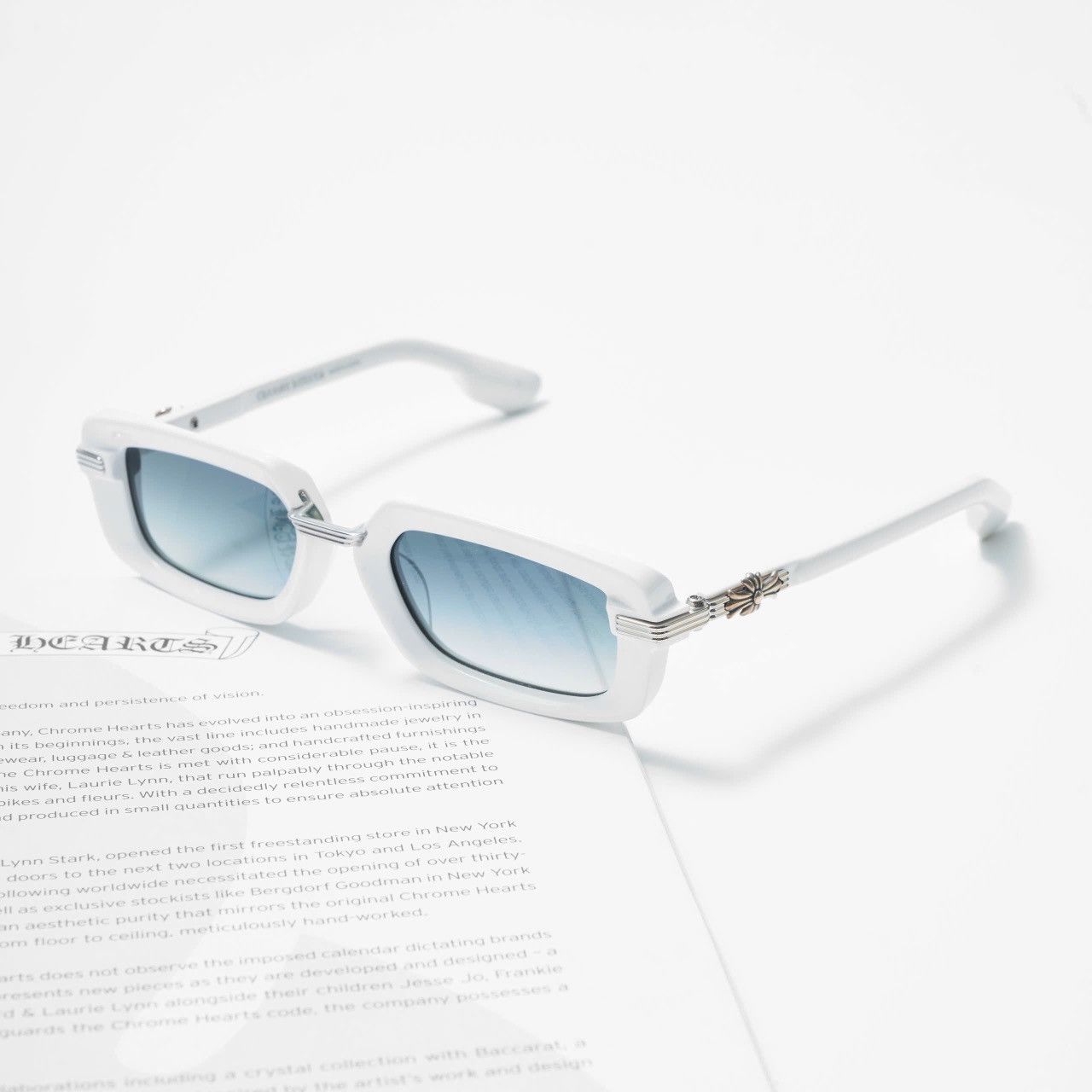 CHROME HEARTS ASSTRAVAGANT WHITE SUNGLASSES
