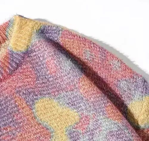 Aran Isles Knitwear × Japanese Brand Neon Color Blok Knit Loose Sweater Size US M / EU 48-50 / 2 - 2 Thumbnail