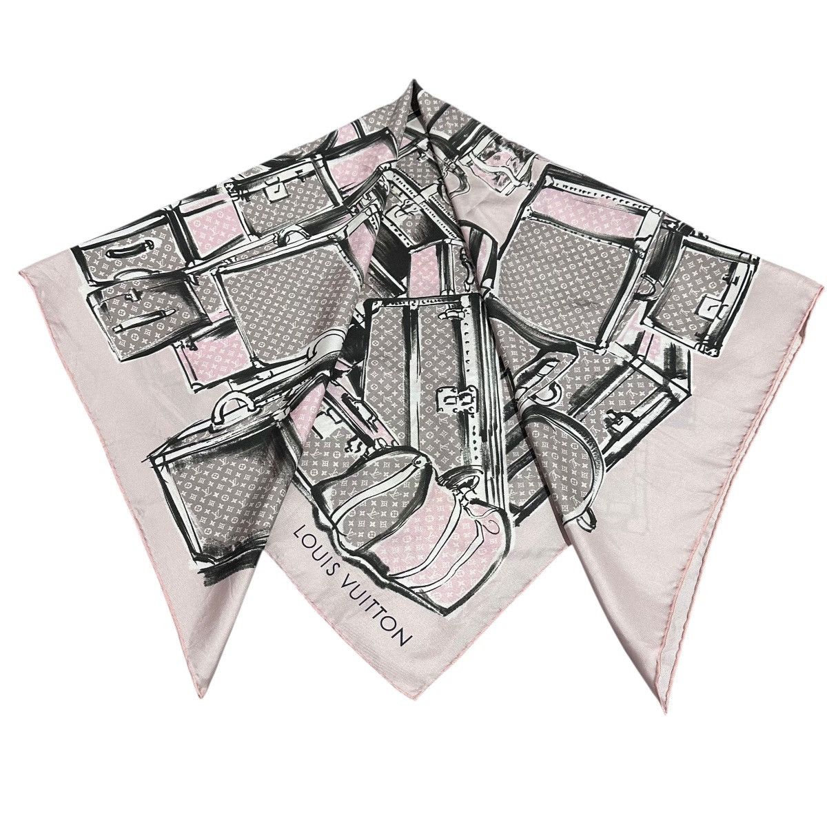 Louis Vuitton LOUIS VUITTON Silk Scarf Trunk Monogram Square - Italy Made Size ONE SIZE - 1 Thumbnail
