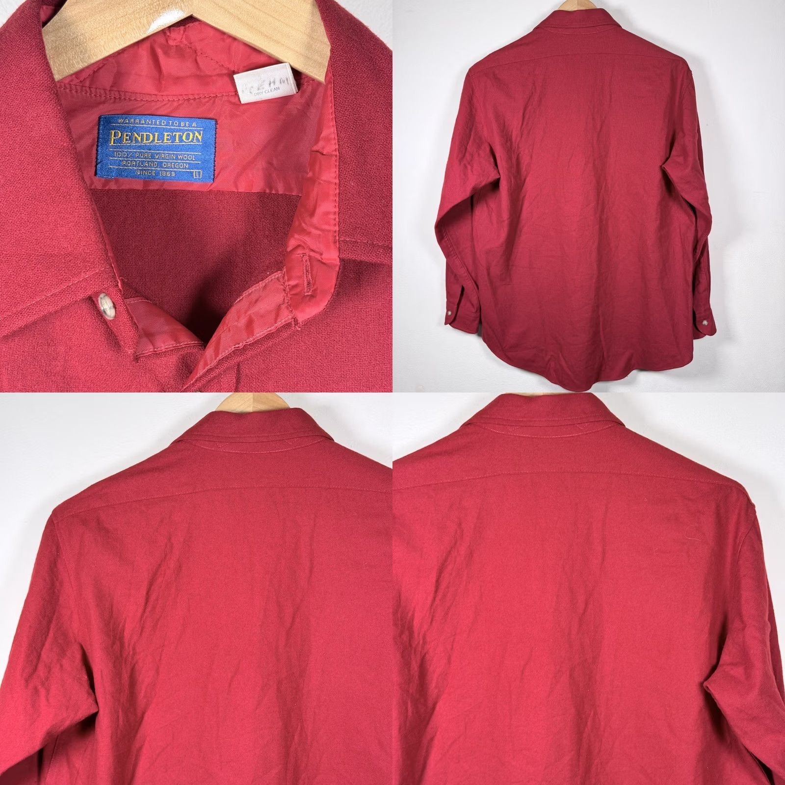 Pendleton VTG Pendleton Button-Up Shirt Red Wool Men's Large Size US L / EU 52-54 / 3 - 8 Thumbnail