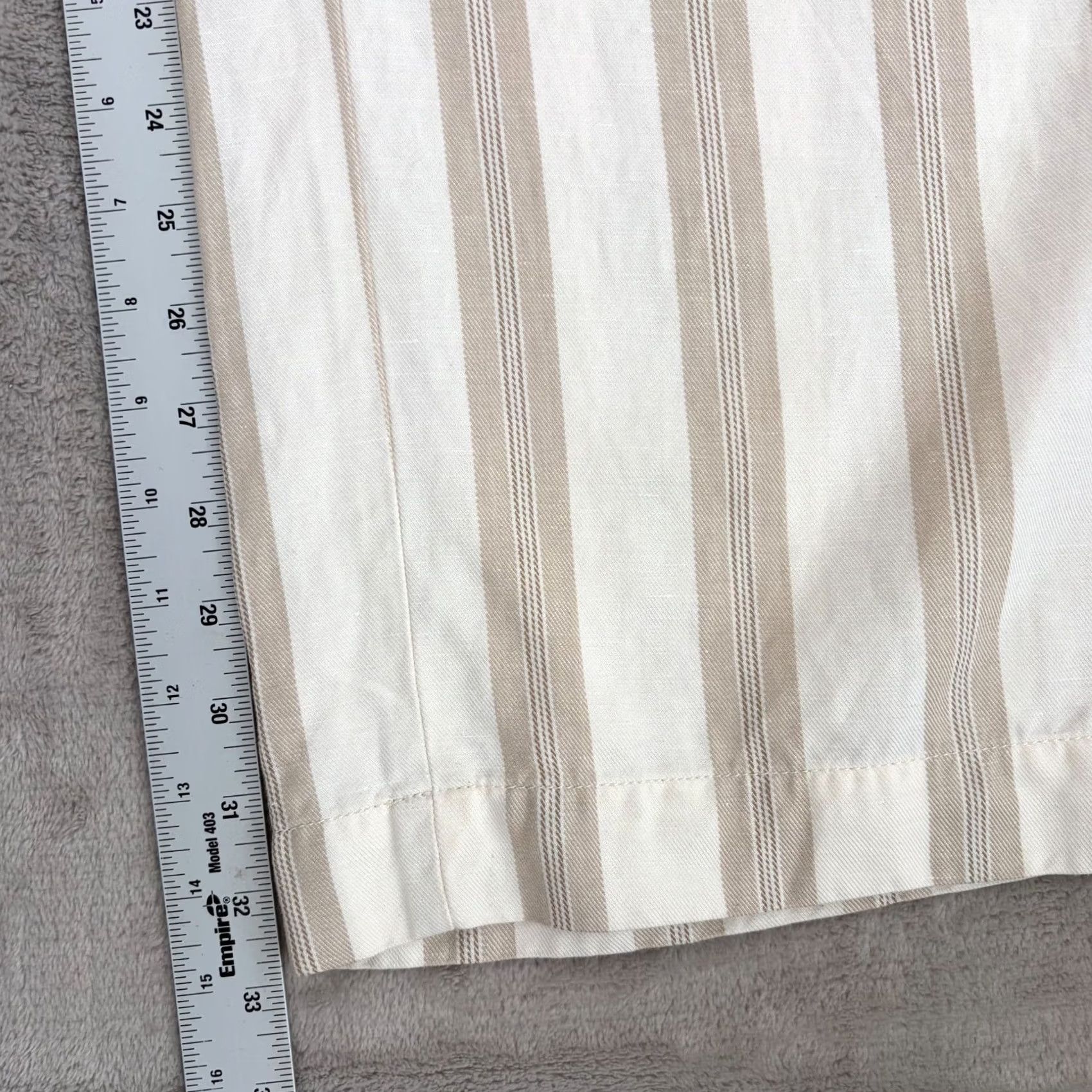 Banana Republic Banana Republic Wide Leg Linen Blend Trouser Pants Beige Stripes Women Large Tall Size 36" / US 14 / IT 50 - 5 Thumbnail