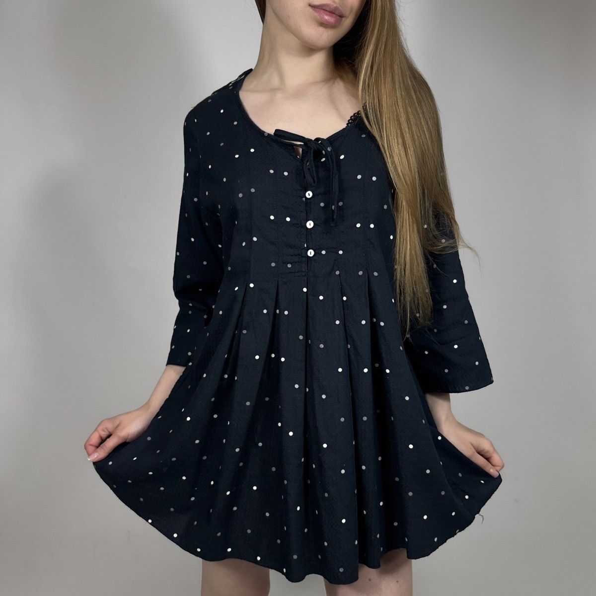 Gudrun Sjoden Vintage Y2K Gundrun Sjoden Polka Dot Retro Flared Mini Dress Size S / US 4 / IT 40 - 1 Thumbnail