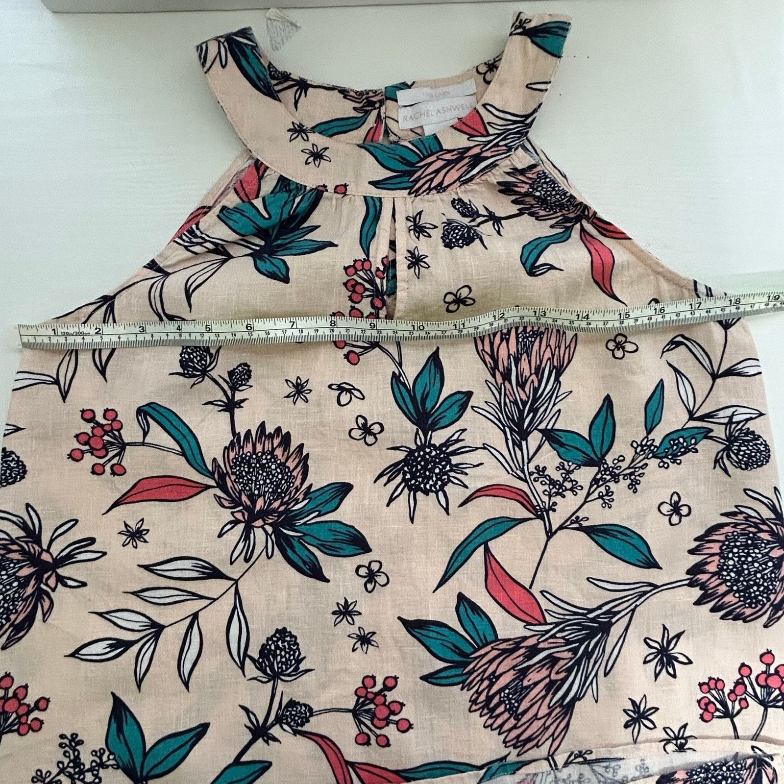 Other Rachel Ashwell Pink Linen Botanical Shift Dress XS Size XS / US 0-2 / IT 36-38 - 5 Thumbnail