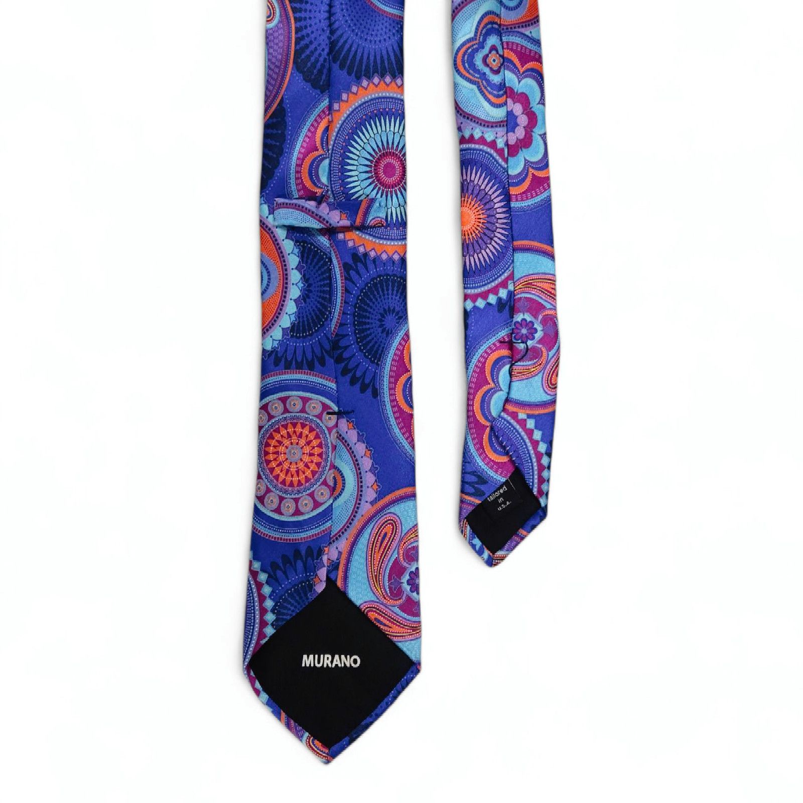 Murano EUC Murano 100% Silk HandTailored Necktie Made USA Navy Size ONE SIZE - 3 Thumbnail
