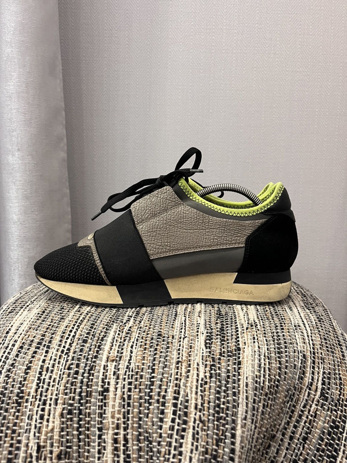 Balenciaga × Designer Balenciaga Race Runner Leather sneakers Japanese style shoes Size US 7 / IT 37 - 1 Thumbnail