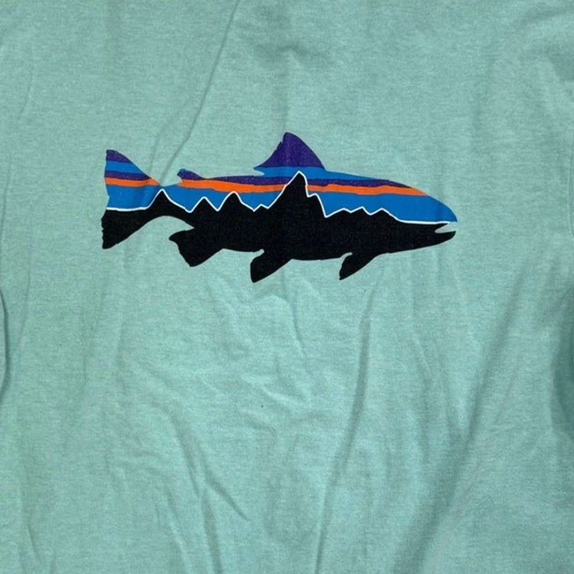 Patagonia Patagonia Shirt Size M Green Trout Back Logo Responsibili-Tee Short Sleeve Mens Size US M / EU 48-50 / 2 - 5 Thumbnail