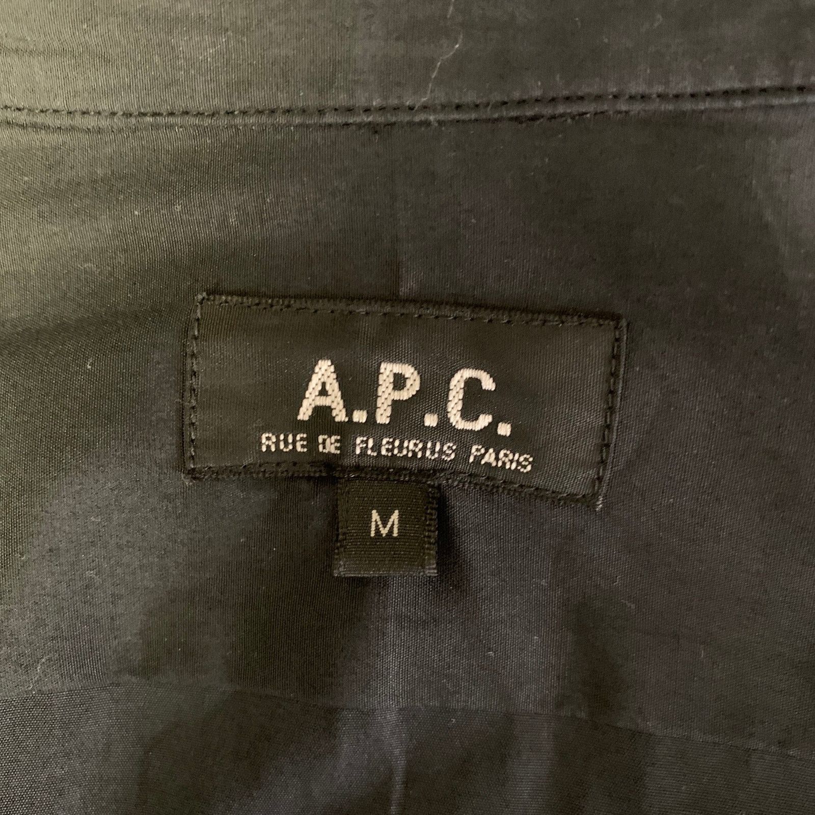 A.P.C. A.P.C. Size M Black Cotton Pointed Collar Long Sleeve Shirt Size US M / EU 48-50 / 2 - 4 Thumbnail