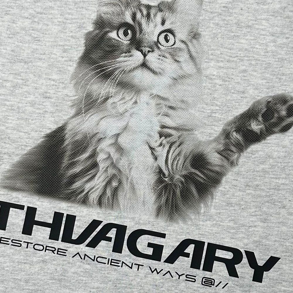 Vintage Men's loose retro anime cat print long-sleeved T-shirt Size US M / EU 48-50 / 2 - 4 Thumbnail