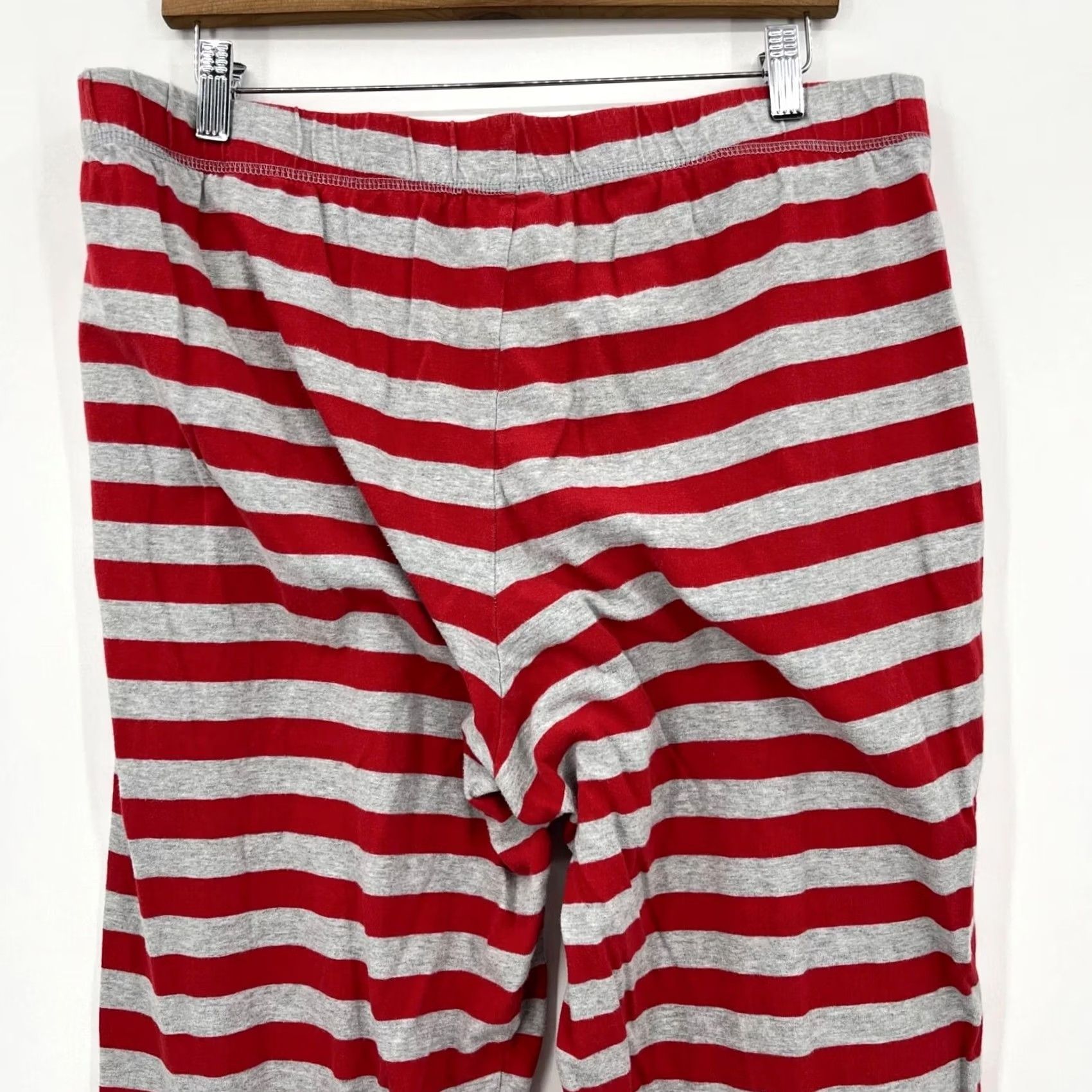Disney Disney Pajama Pants Men L Red Striped Lightweight Cotton Blend Logo Adult Regular Size US 33 - 6 Thumbnail