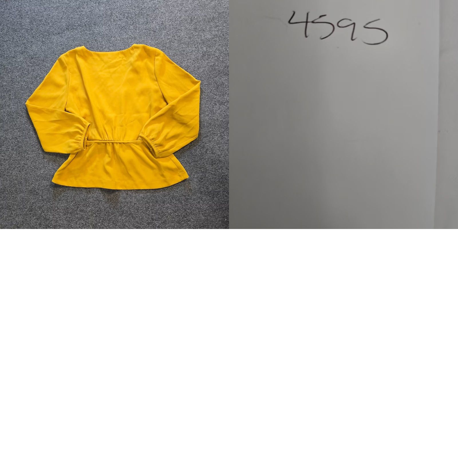 J.Crew J.CREW Blouse Shirt Womens 12 Yellow Faux Wrap Deep V Long Sleeve Belted Fitted Shirt Size XL / US 12-14 / IT 48-50 - 8 Thumbnail