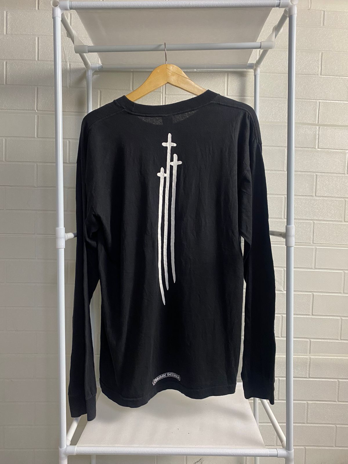 image of Chrome Hearts Three Sword Long Sleeve in Black, Men's (Size Large)