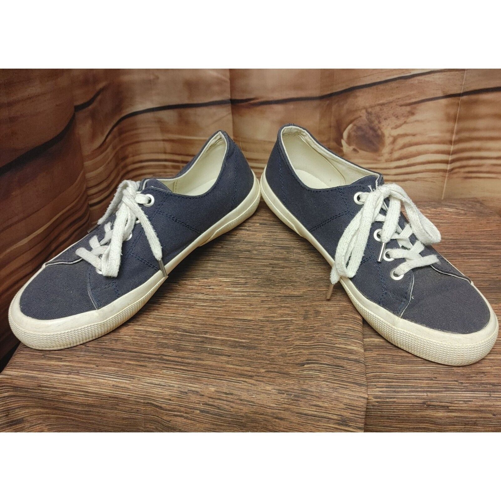 Ralph Lauren Lauren Women's Navy Blue Low Top Canvas Sneakers 9.5 Size US 9.5 / IT 39.5 - 3 Thumbnail