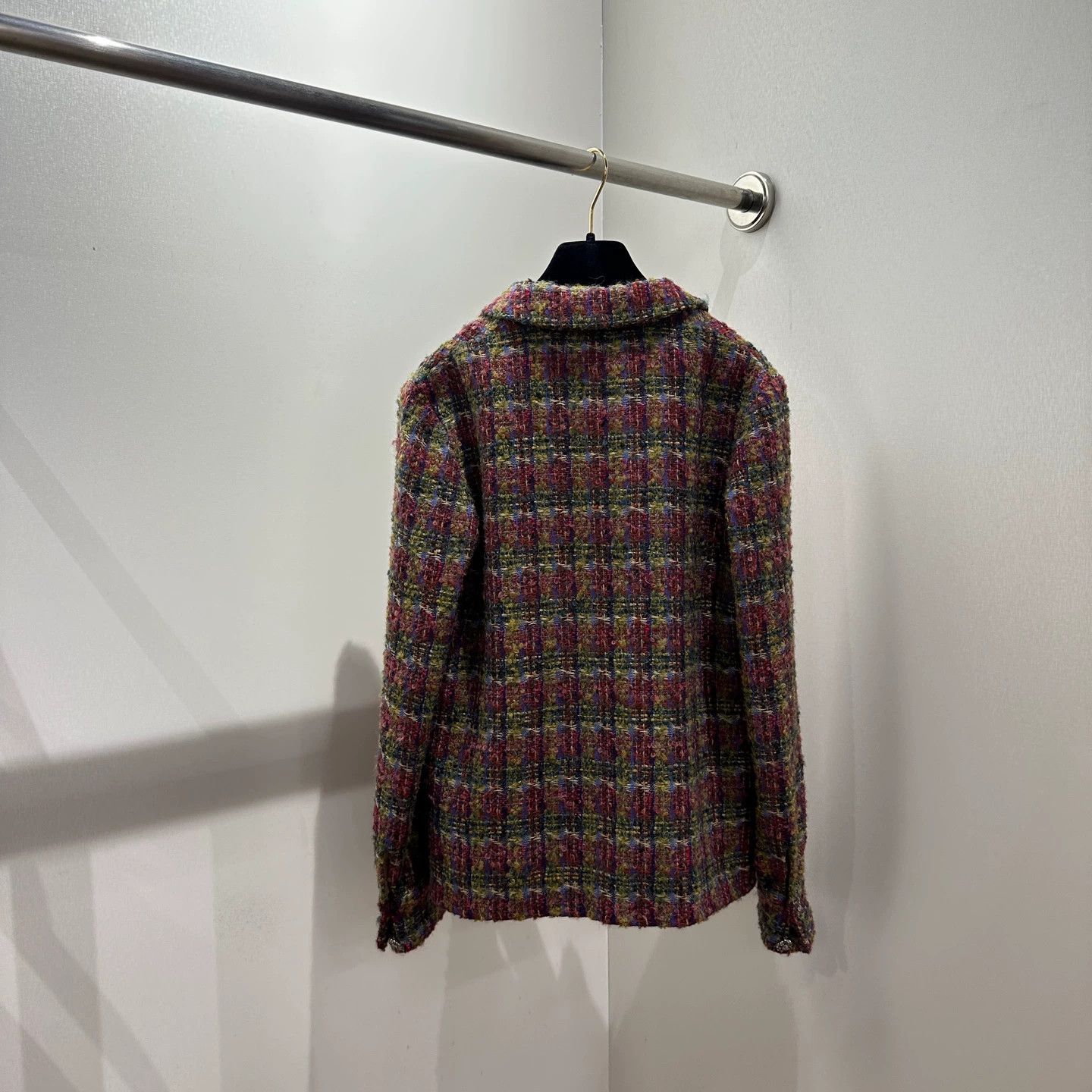 Chanel Chanel apr691 color check tweed jacket 34 wool Size XS / US 0-2 / IT 36-38 - 2 Thumbnail
