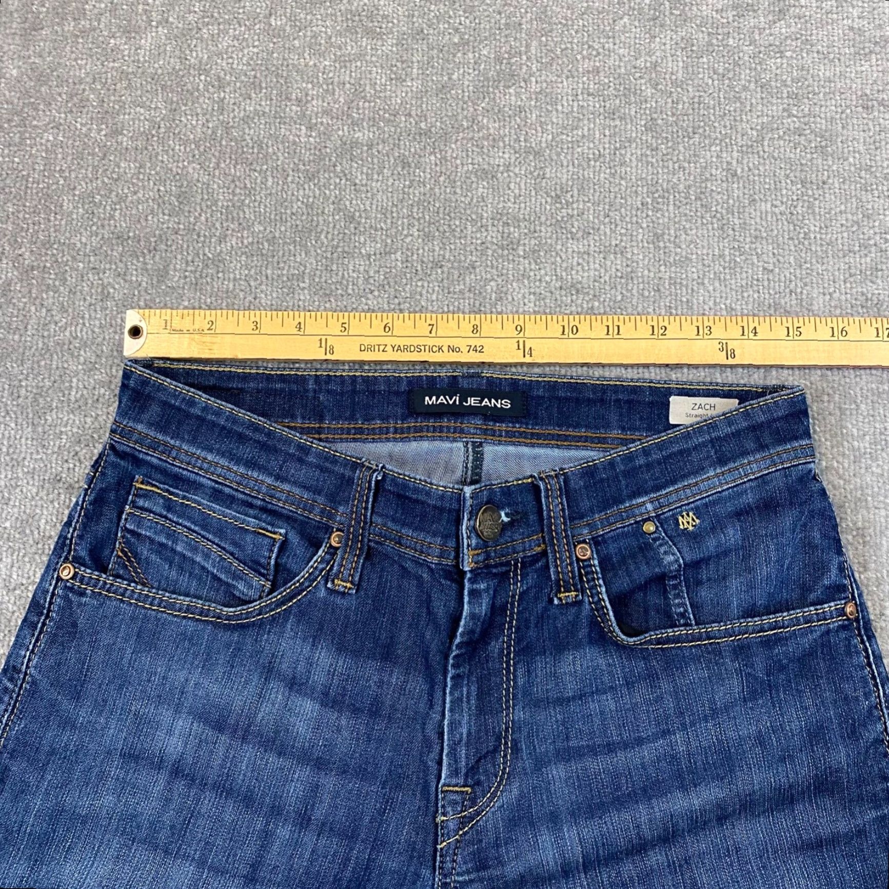 Vintage MAVI Zach Jeans Mens 30x32 Straight Leg Denim Pants Blue Medium Wash Stretch Size US 30 / EU 46 - 4 Thumbnail