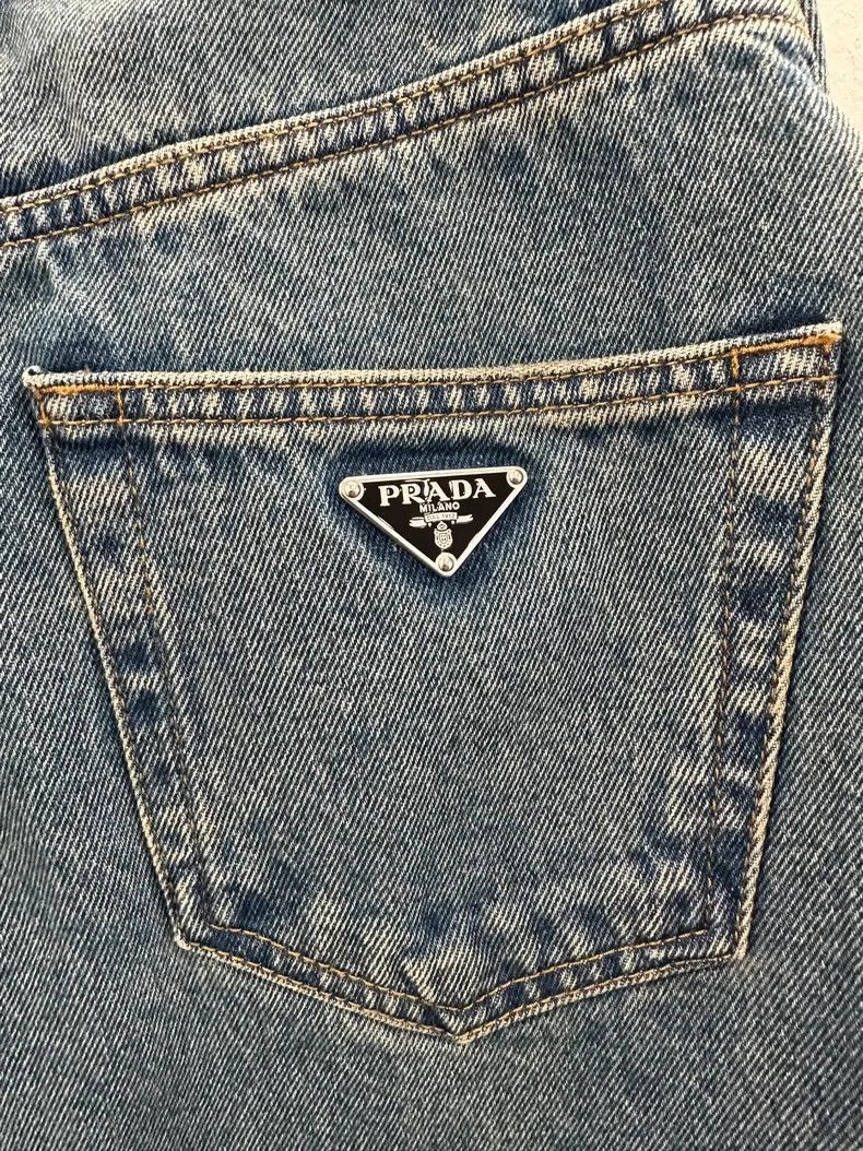 Prada Prada High Waist Blue Denim Pants -2505 Size US 26 / EU 42 - 4 Thumbnail