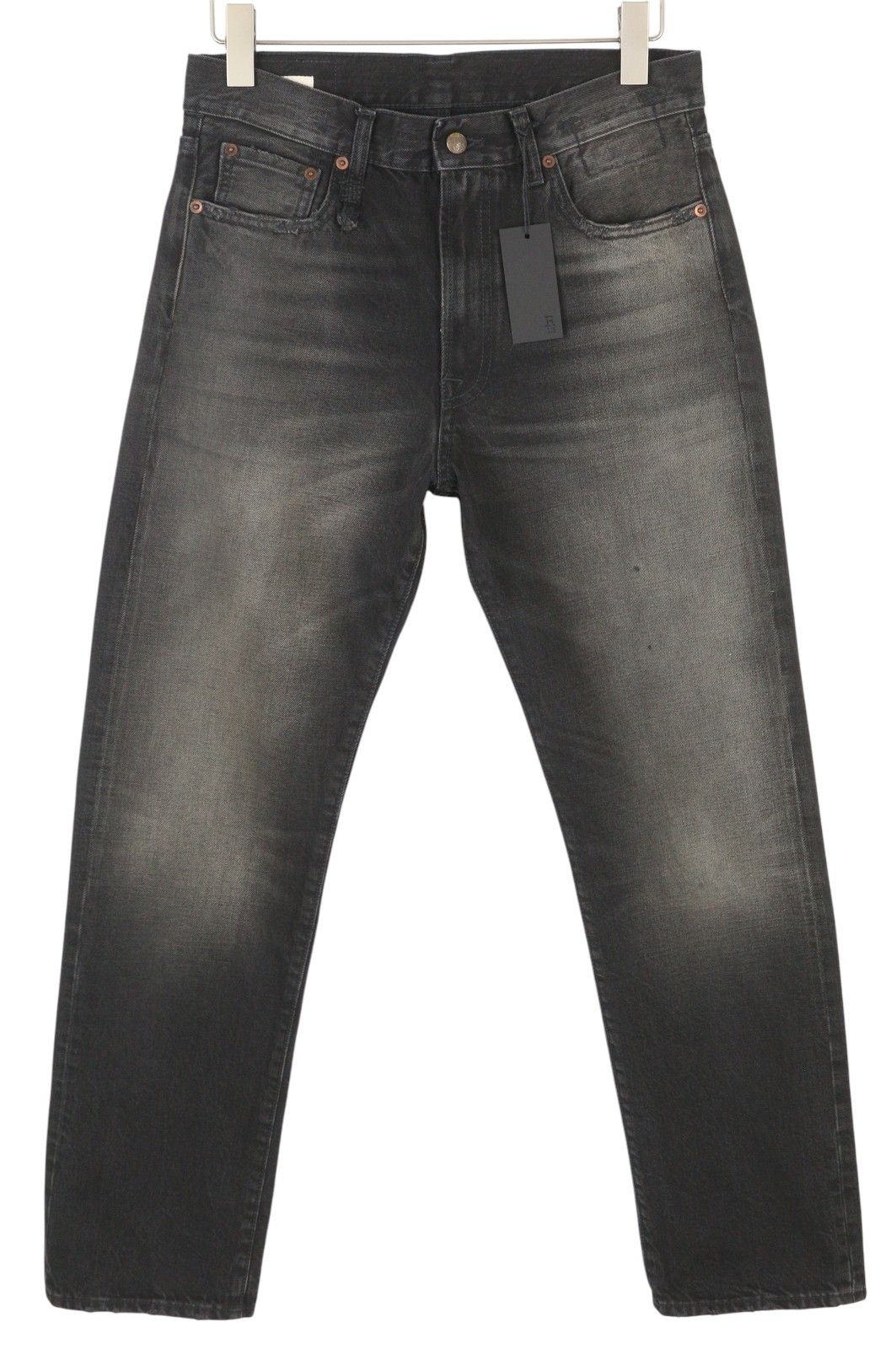R13 CUFFED BOYFRIEND 30 Phantom Selvedge Black FW25 Jeans 86627 Size US 30 / EU 46 - 5 Thumbnail