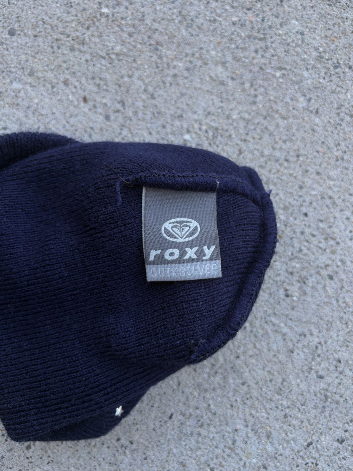 Quiksilver × Vintage Vintage 2000s Y2K Roxy Navy/Star Rhinestones Snow/Ski Beanie Size ONE SIZE - 7 Thumbnail