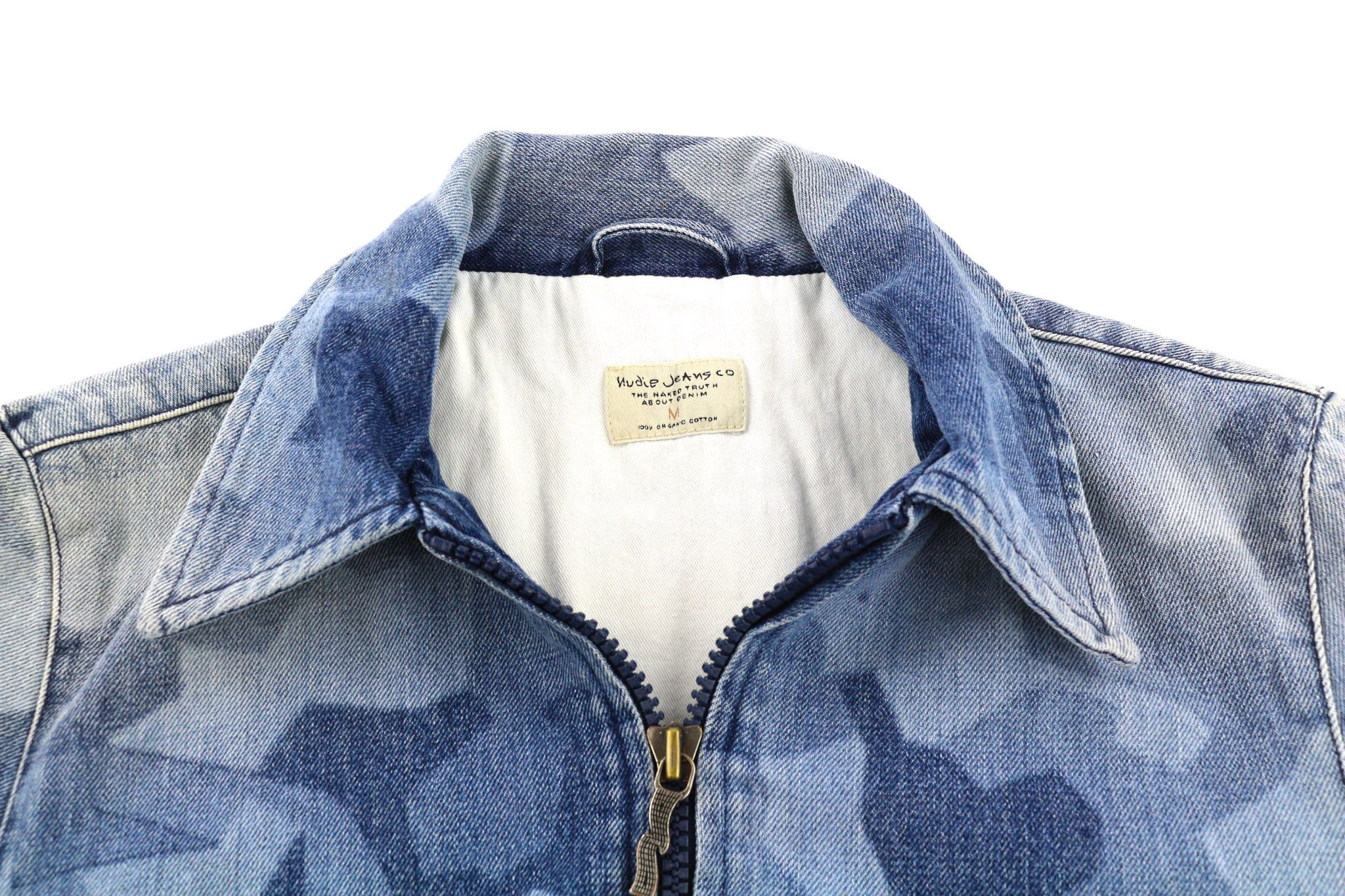 Nudie Jeans GUDRUN M Camo Denim Blue Pockets Jacket 81594 Size US M / EU 48-50 / 2 - 5 Thumbnail