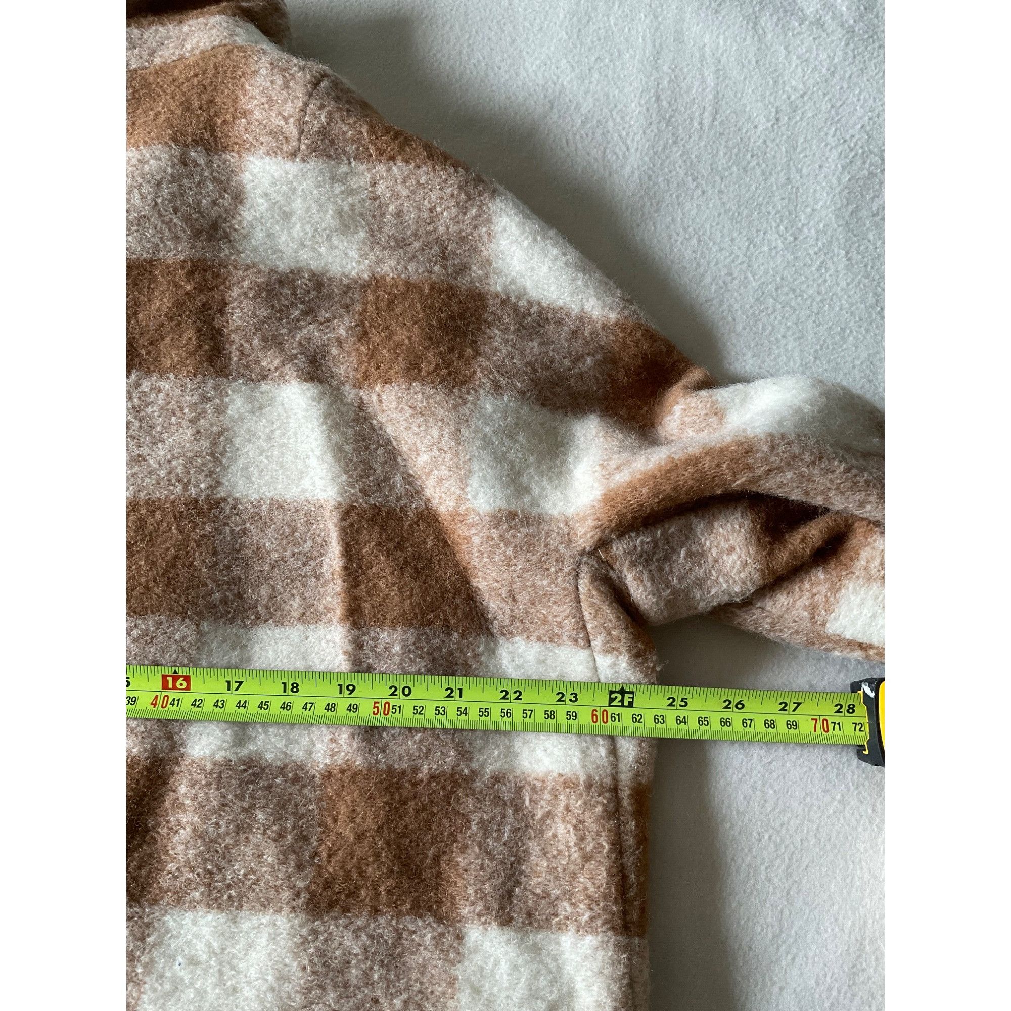 Sezane Sezane Joe coat ecru beige plaid check SZ44 US BEIGE WHITE 1 Size XL / US 12-14 / IT 48-50 - 8 Thumbnail