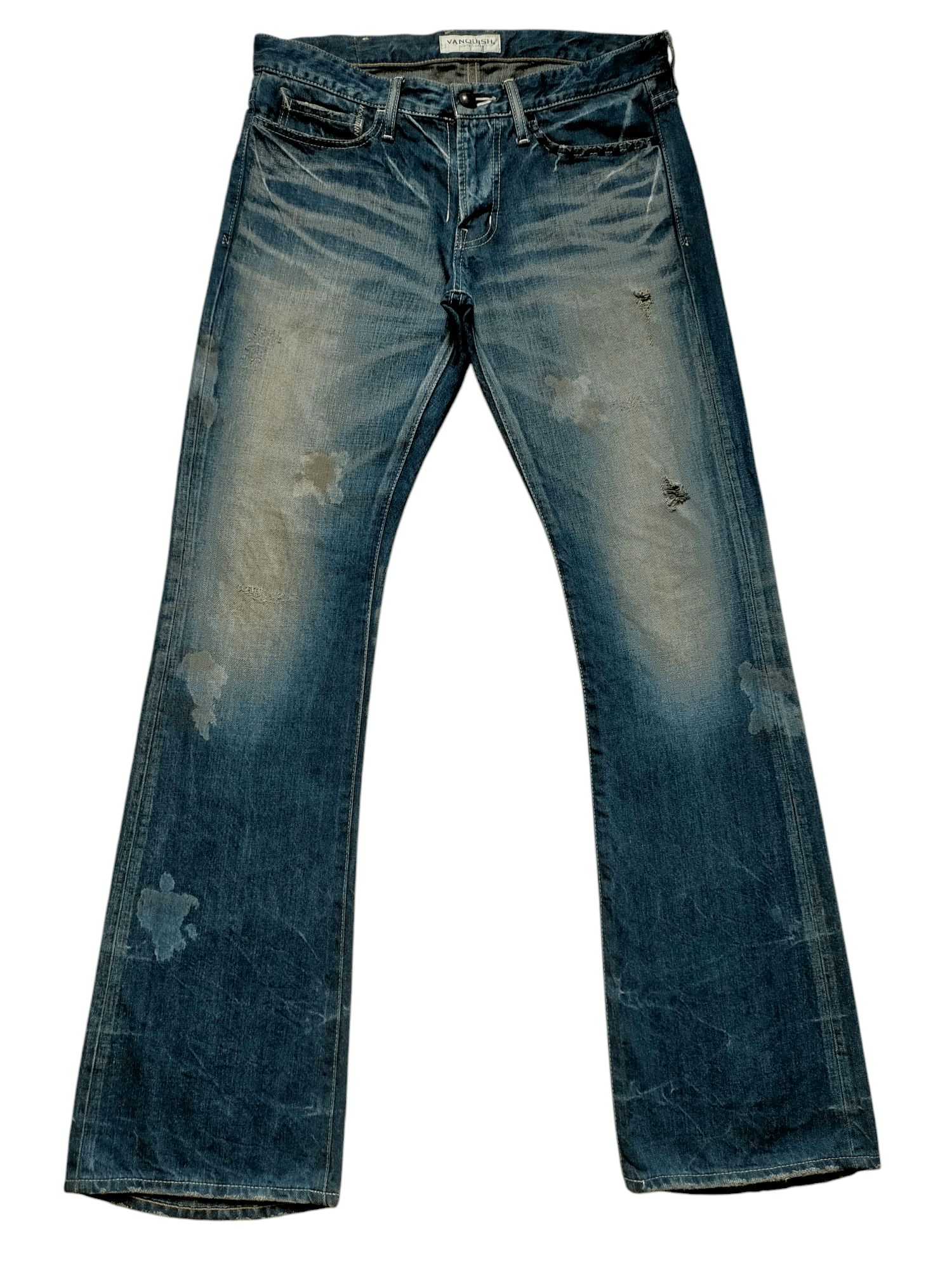 Japanese Brand Flare Jeans Vanquish Japan Studed Boot Cut Denim Size US 33 - 2 Thumbnail