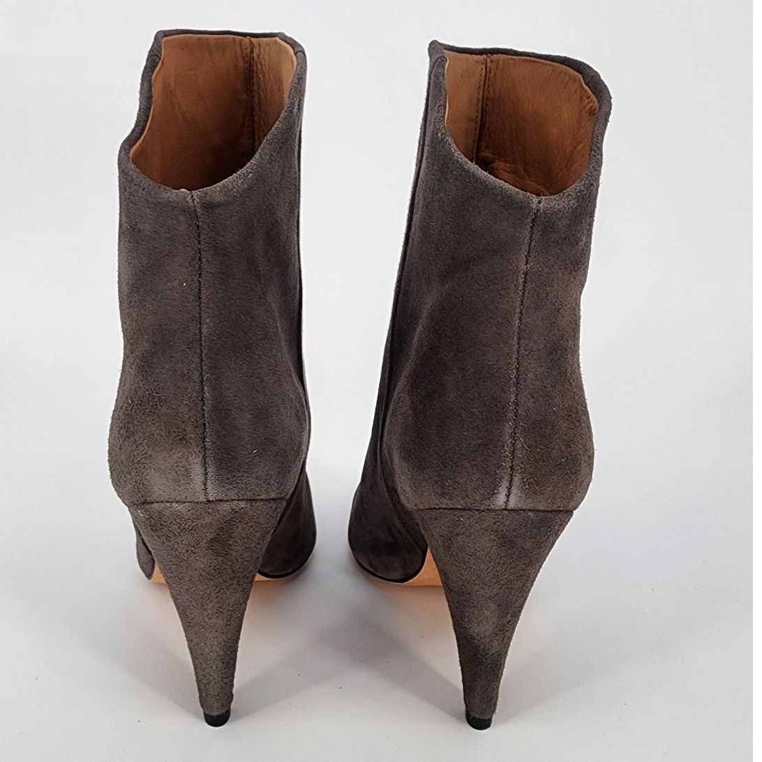 Iro IRO Gray Suede Pointy Toe High-Low Booties Size 36 (US 5.5) Size US 5.5 / IT 35.5 - 4 Thumbnail