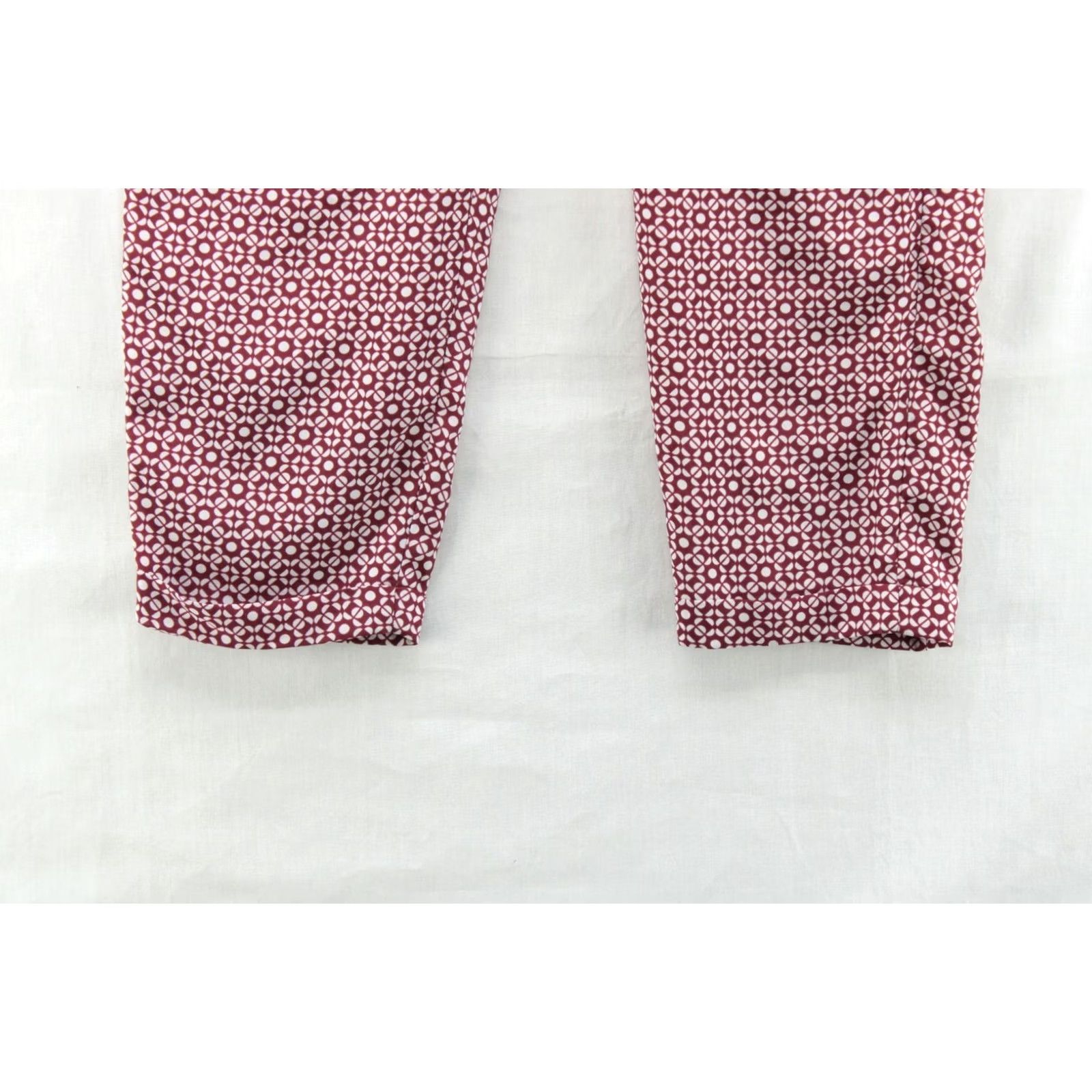 J.Crew J.CREW Lounge Pants Womens 4 Red Geometric Cropped Cuffed Elastic Waist relaxed Pants Women Red Geometric Cropped Lounge Pants 4 Womens Size 27" / US 4 / IT 40 - 3 Thumbnail