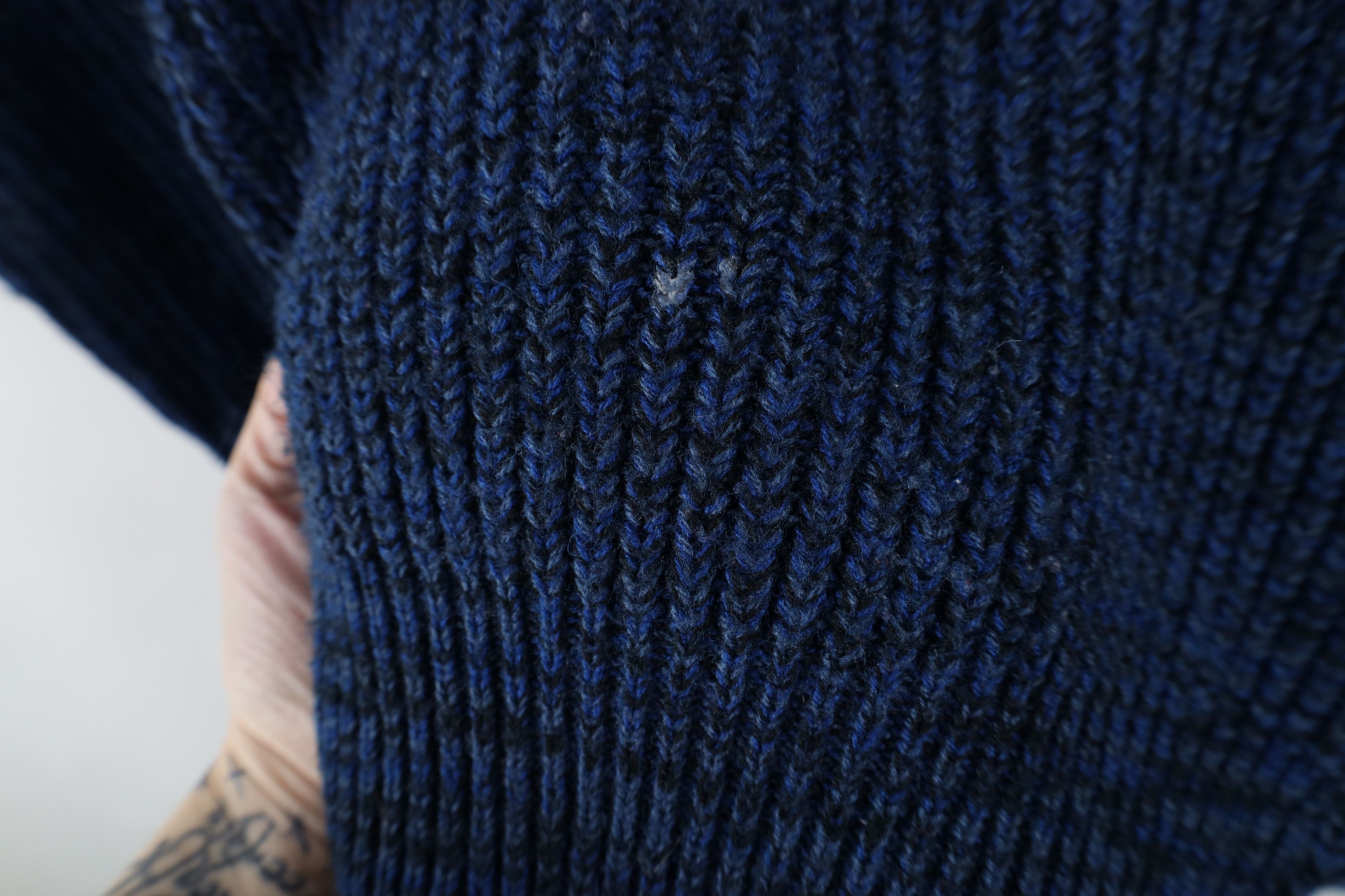 Vintage Vintage 90s Streetwear Blank Chunky Ribbed Knit Sweater Size US L / EU 52-54 / 3 - 6 Thumbnail