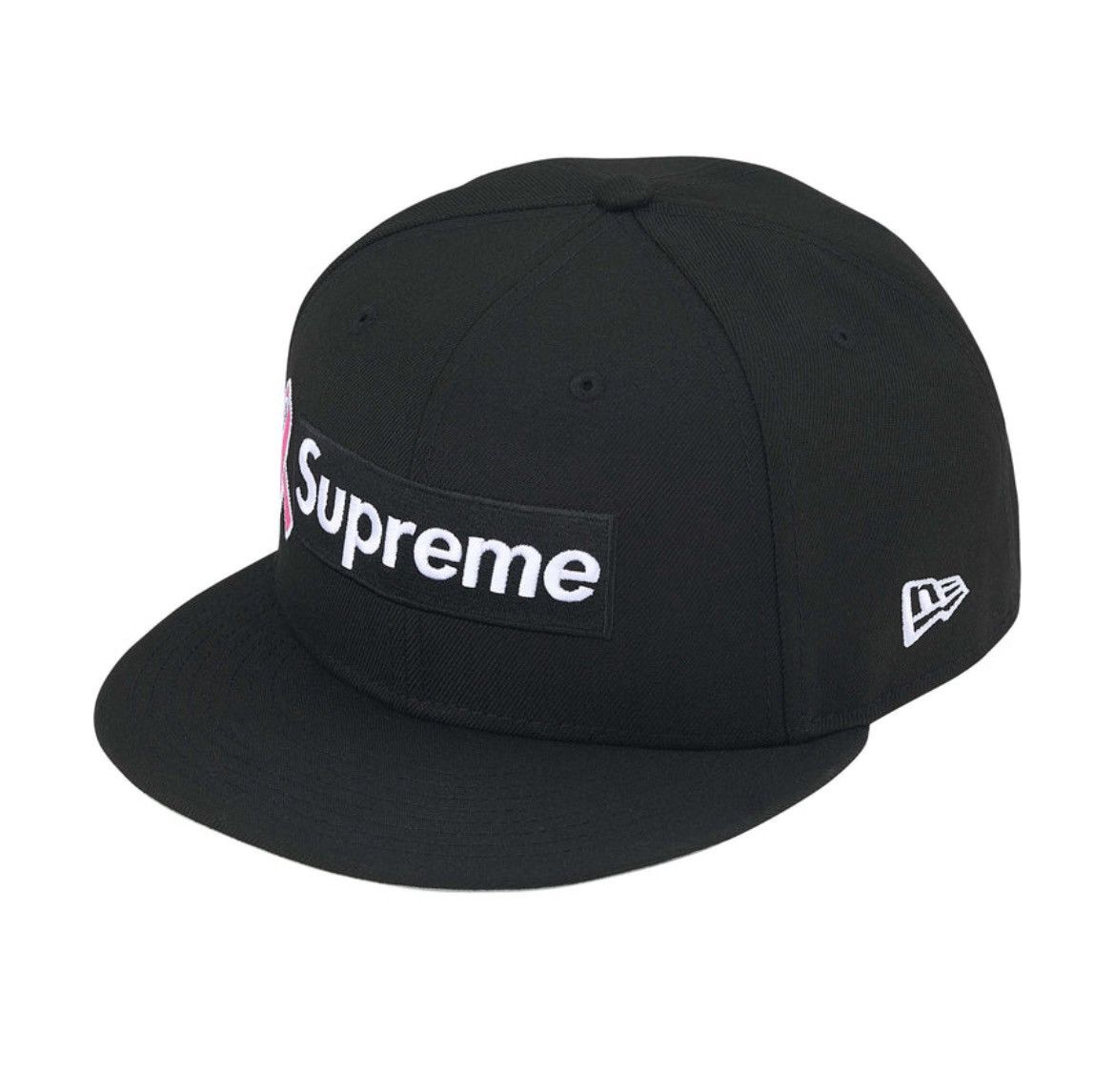 New Era × Supreme 7 1/2 Supreme Breast Cancer Awareness Box Logo Hat Black Size ONE SIZE - 2 Thumbnail